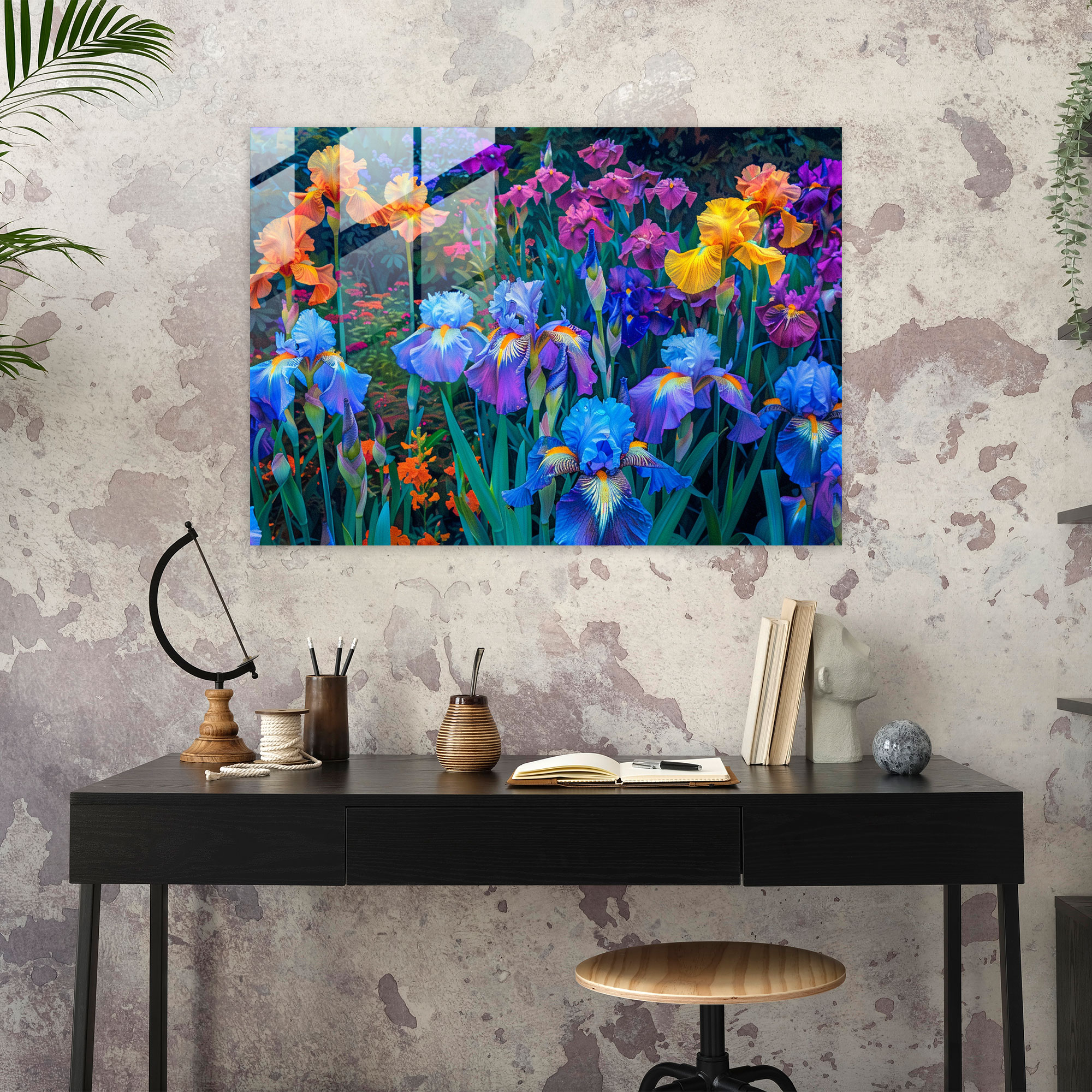 Irises Glass Print Modern Art - Vincent Van Gogh, Home Decoration, Glass Print, Vincent Van Gogh