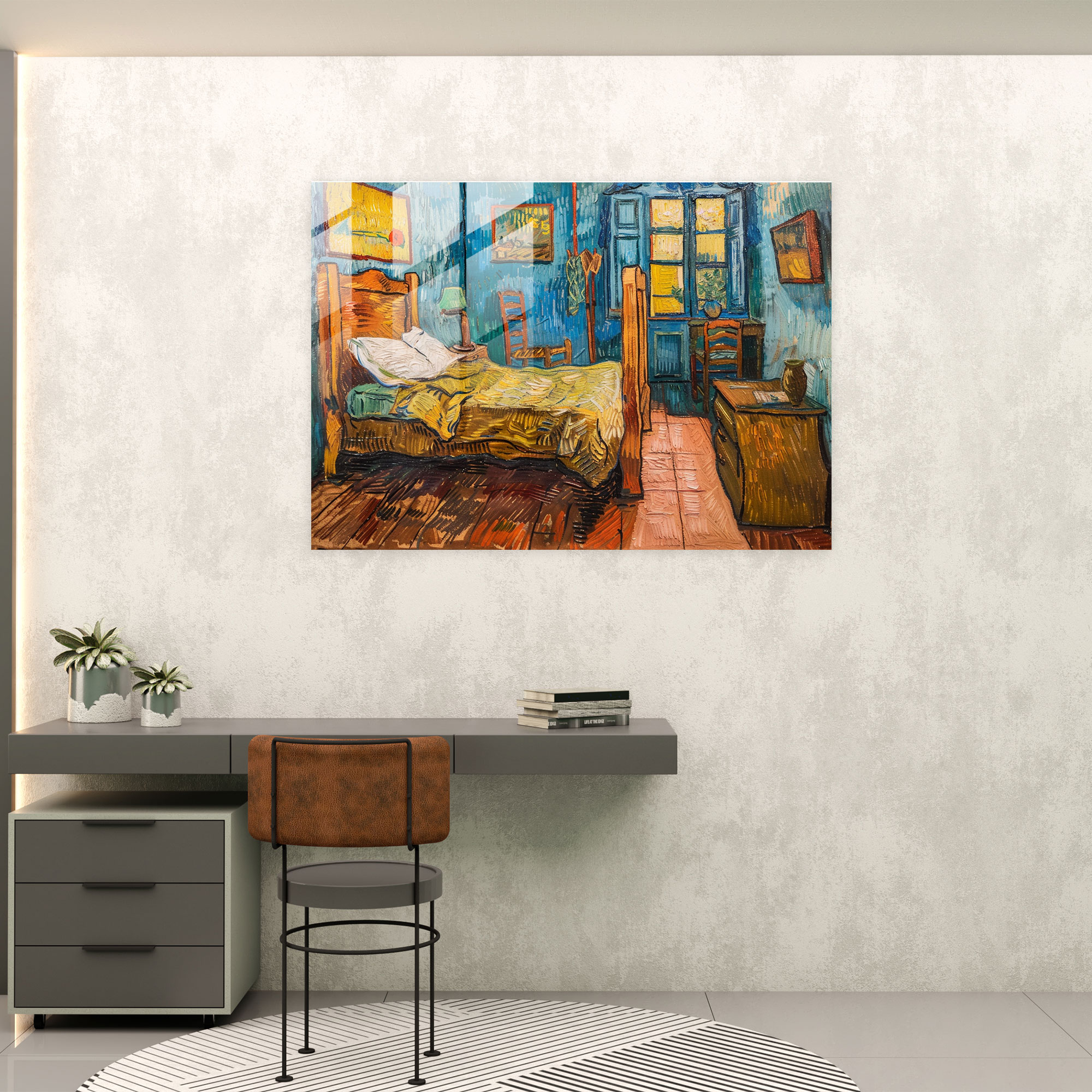 Bedroom In Arles Glass Art Wall Decoration - Vincent Van Gogh, Vincent Van Gogh, Wall Decoration, Home Decoration