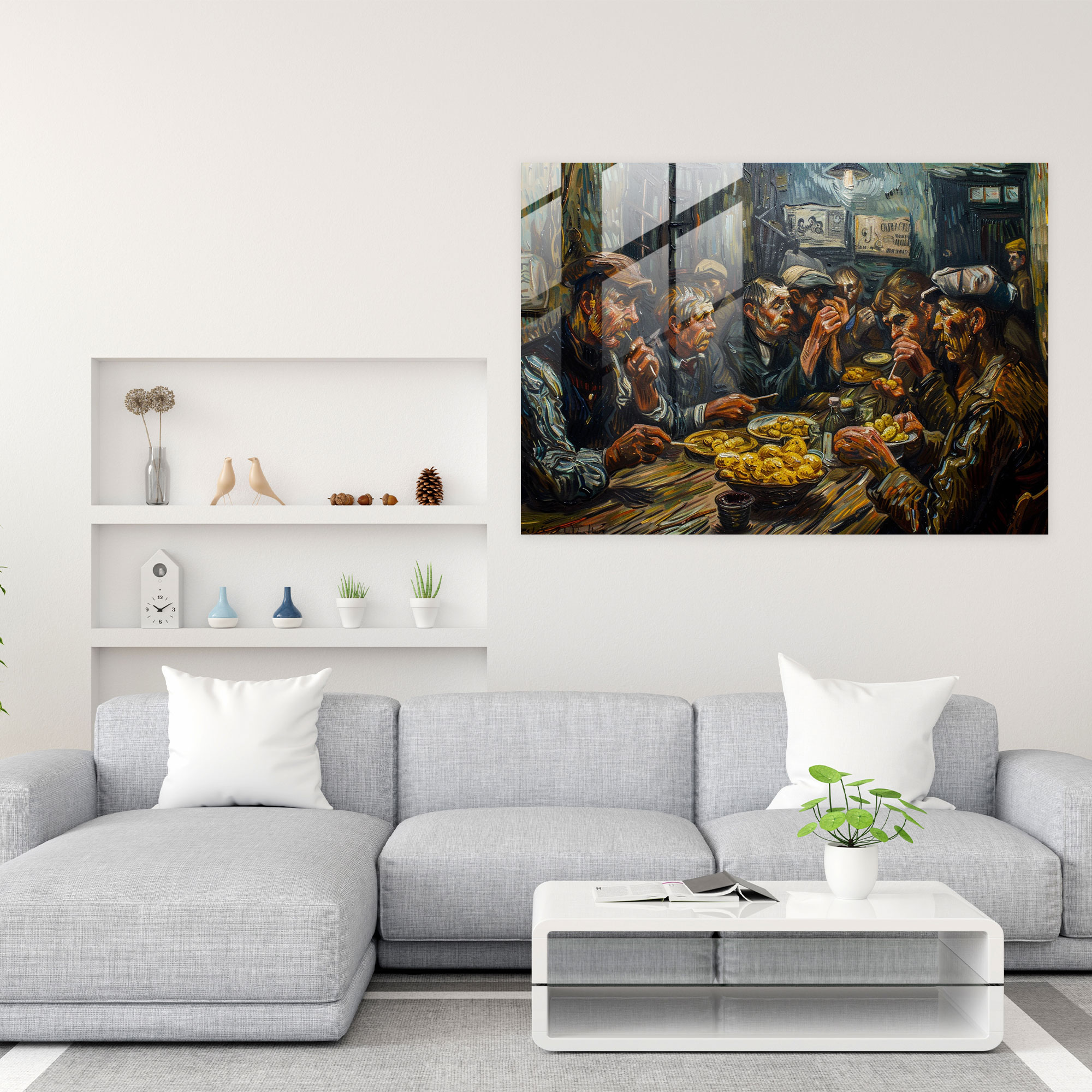 Potato Eaters Glass Art Wall Decoration - Vincent Van Gogh, Wall Decoration, Home Decoration, Glass Art