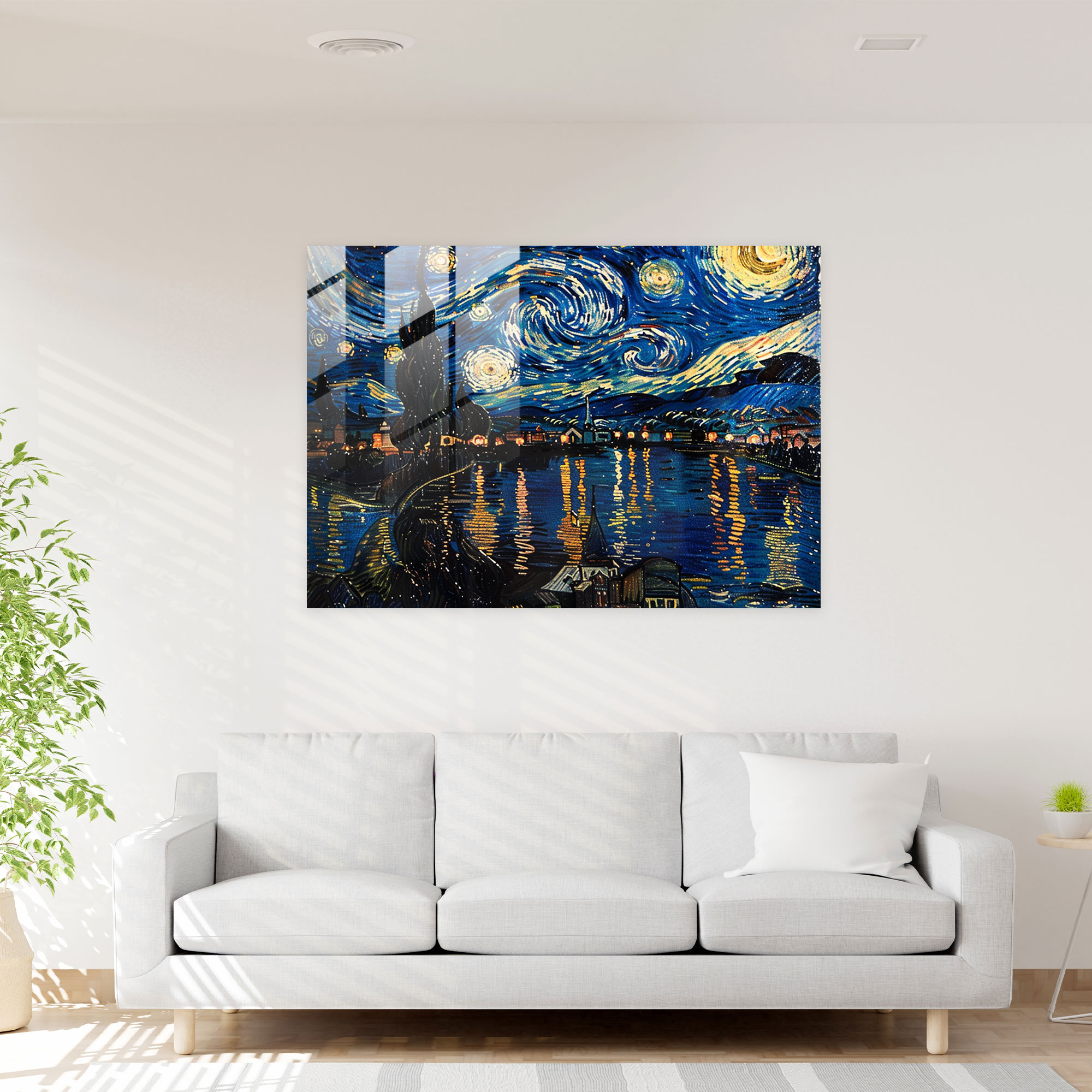 Vincent Van Gogh Starry Night Over The Rhone Glass Print - Vincent Van Gogh, Glass Wall Art, Modern Art, Glass Print