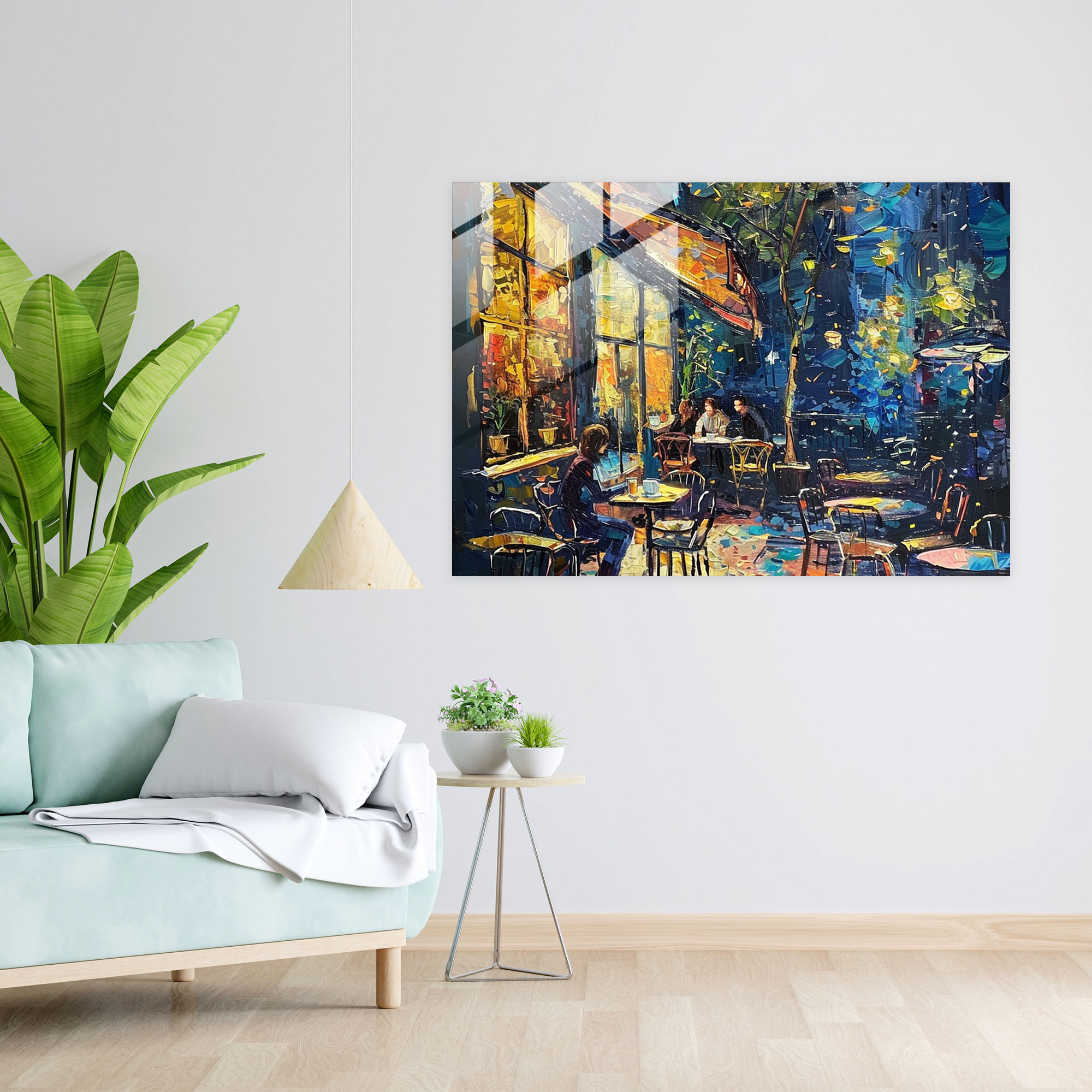 Vincent Van Gogh Cafe Terrace At Night Modern Art - Vincent Van Gogh, Glass Wall Art, Modern Art, Home Decoration