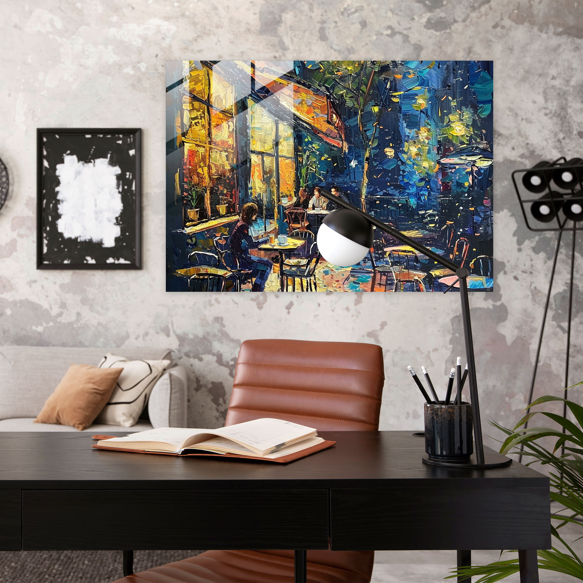 Vincent Van Gogh Cafe Terrace At Night Modern Art - Vincent Van Gogh, Glass Wall Art, Modern Art, Home Decoration