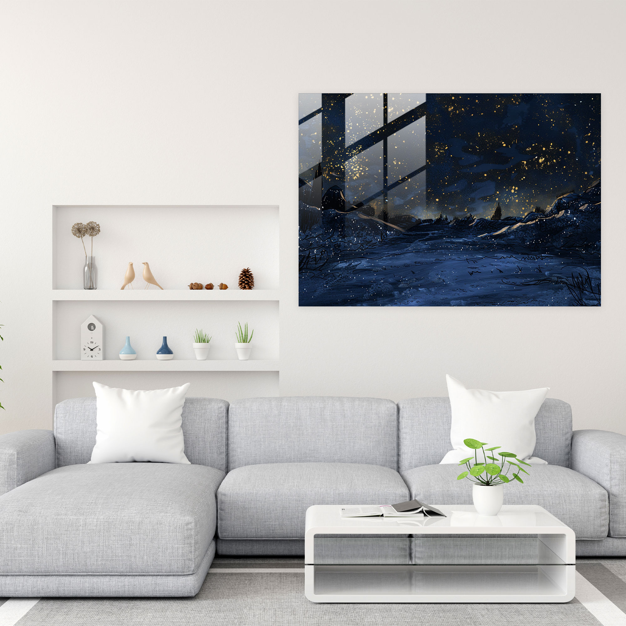 Vincent Van Gogh Glass Print - Starry Night Sky - Vincent Van Gogh, Glass Art, Vincent Van Gogh, Glass Wall Art