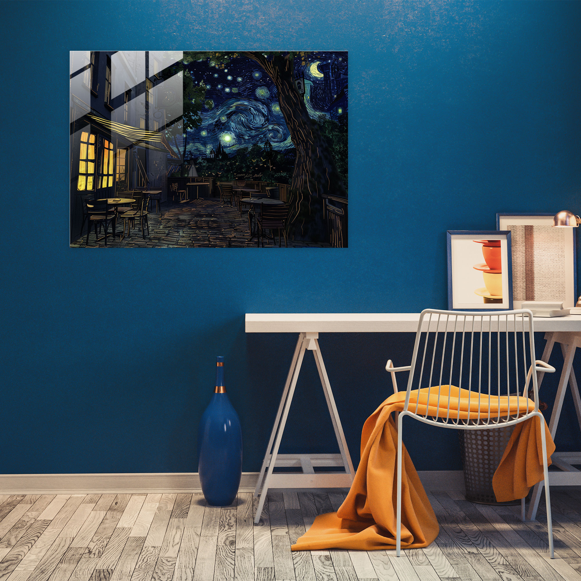 Vincent Van Gogh Home Decoration - Cafe Terrace At Night - Vincent Van Gogh, Glass Wall Art, Wall Decoration, Vincent Van Gogh