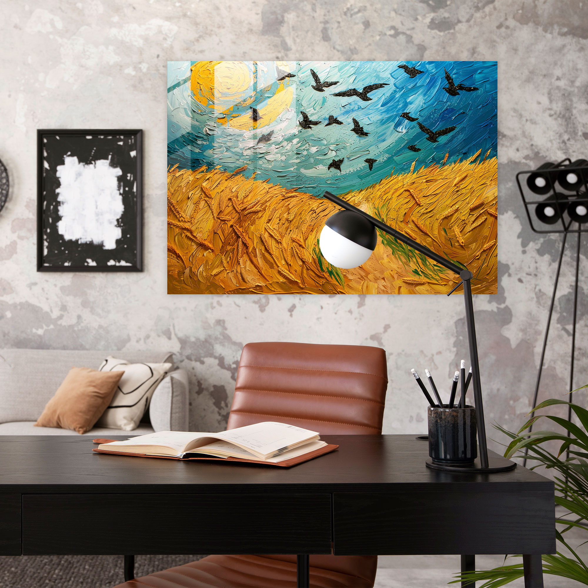 Vincent Van Gogh Glass Wall Art - Wheatfield With Crows - Vincent Van Gogh, Wall Decoration, Glass Art, Modern Art