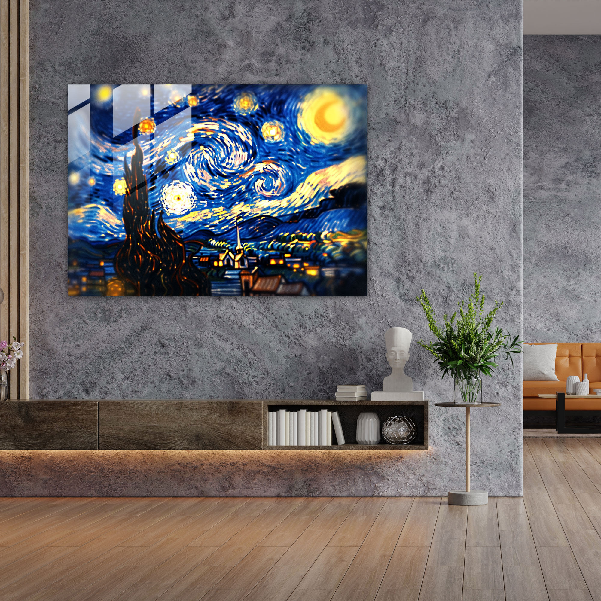 Vincent Van Gogh Glass Art - The Starry Night - Vincent Van Gogh, Glass Print, Wall Decoration, Glass Wall Art