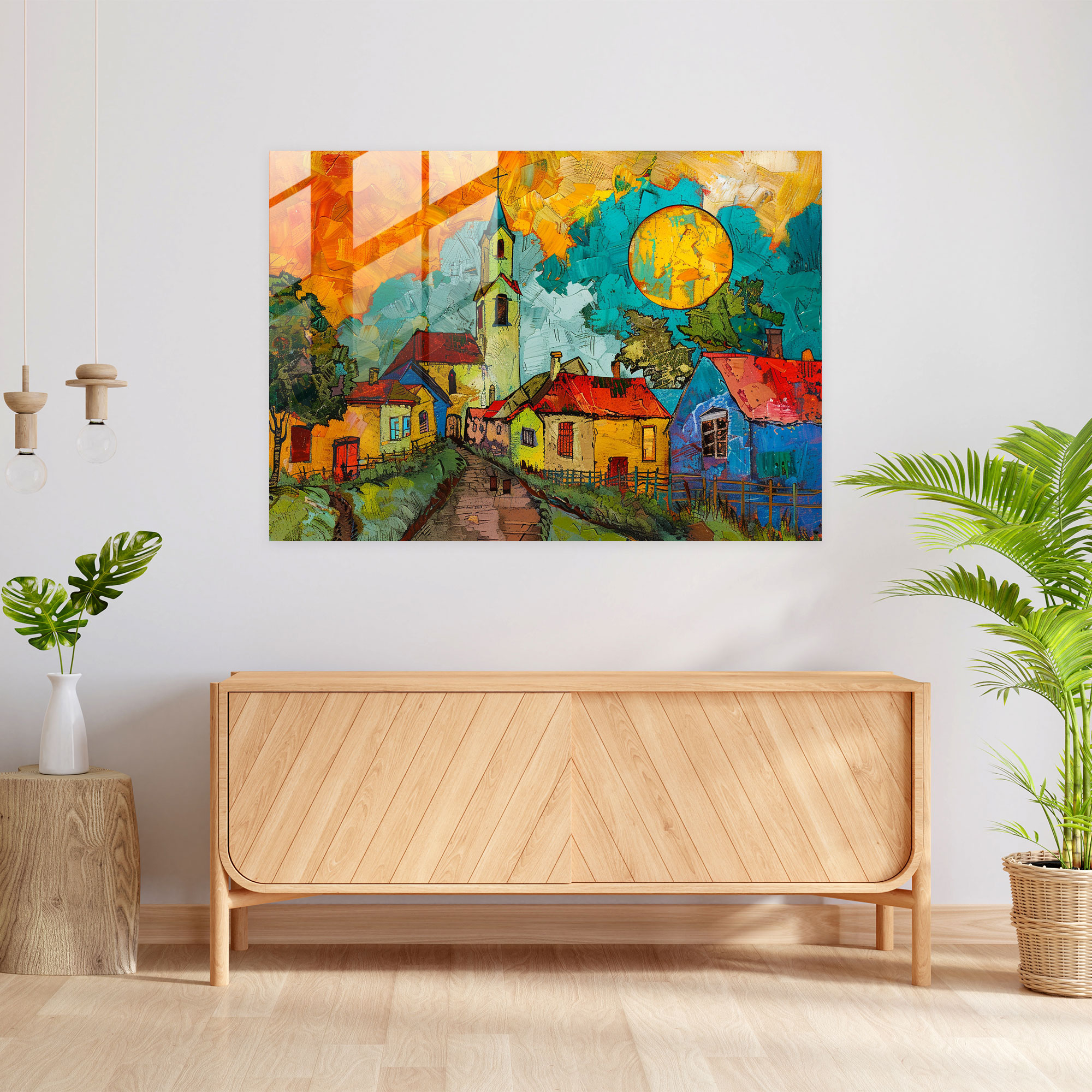 Vincent Van Gogh Glass Print: Small Town Church Glass Wall Art - Vincent Van Gogh, Vincent Van Gogh, Wall Decoration, Glass Print
