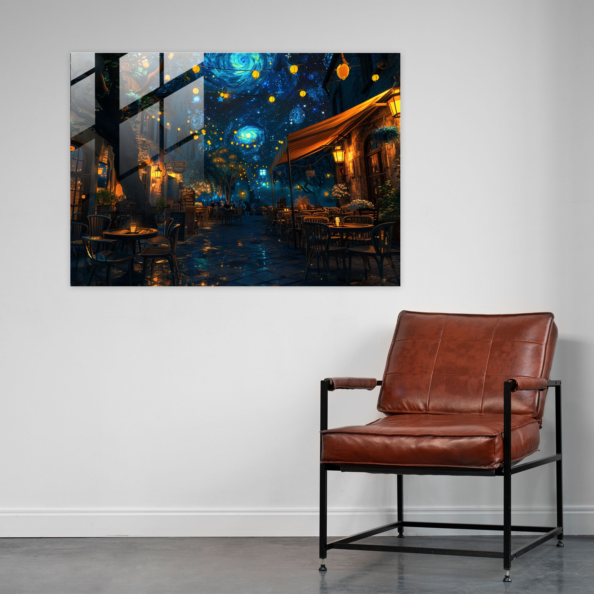 Vincent Van Gogh Glass Print: Cafe Terrace Night Glass Wall Art - Vincent Van Gogh, Wall Decoration, Glass Wall Art, Glass Print
