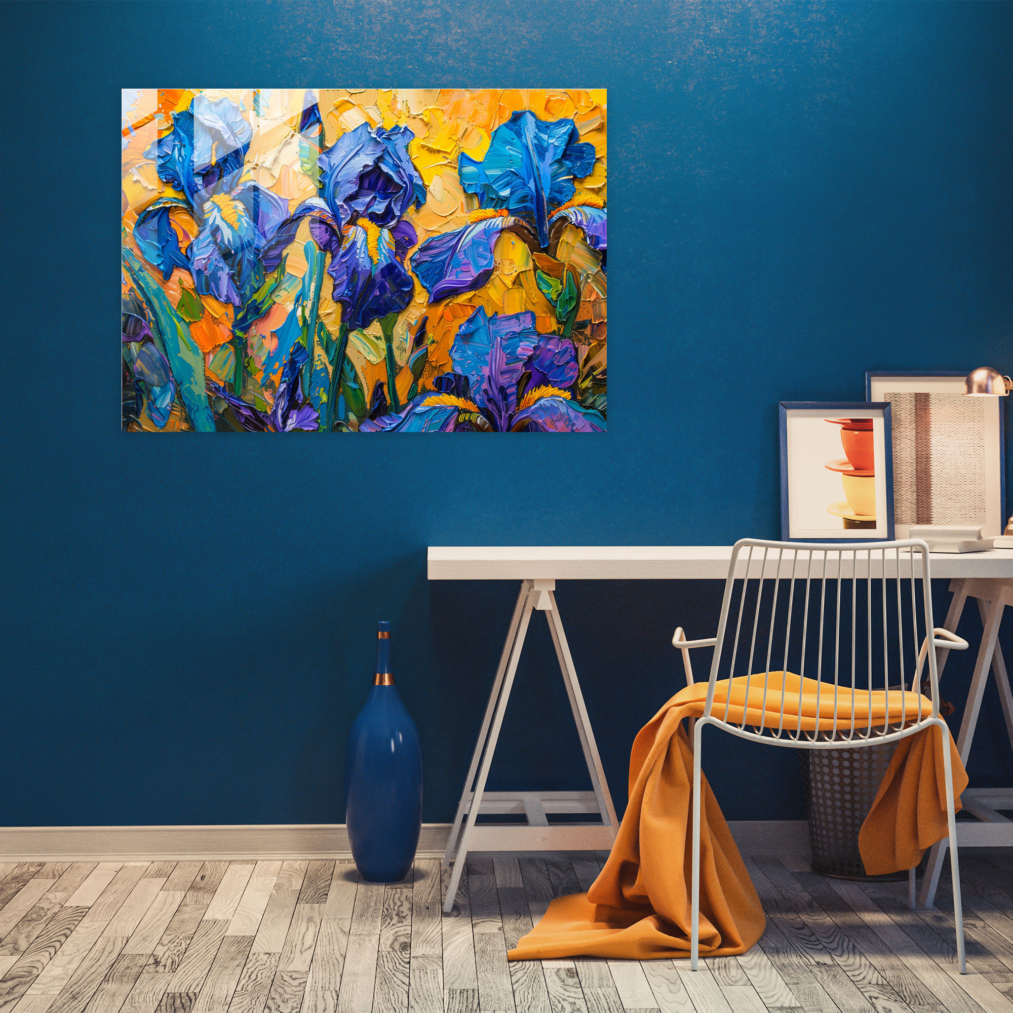 Vincent Van Gogh Glass Print: Blooming Irises Glass Wall Art - Vincent Van Gogh, Vincent Van Gogh, Glass Print, Home Decoration