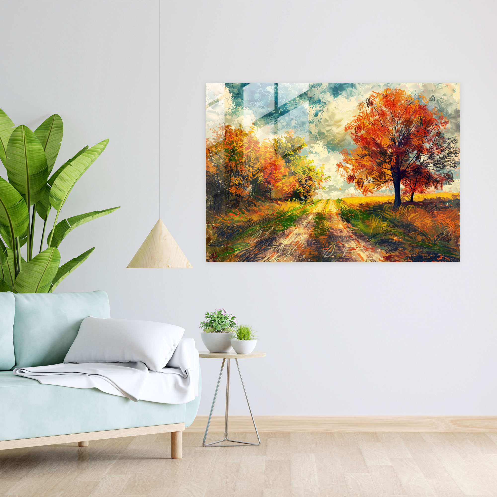 Vincent Van Gogh Glass Print: Colorful Trees Road Glass Wall Art - Vincent Van Gogh, Modern Art, Vincent Van Gogh, Wall Decoration