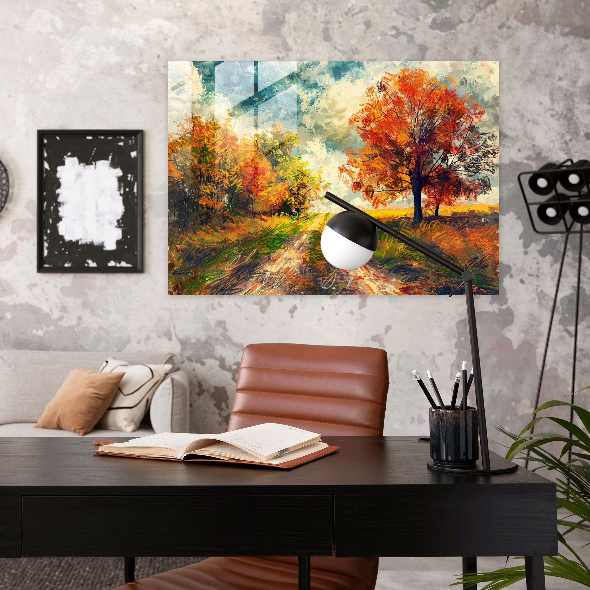 Vincent Van Gogh Glass Print: Colorful Trees Road Glass Wall Art - Vincent Van Gogh, Modern Art, Vincent Van Gogh, Wall Decoration