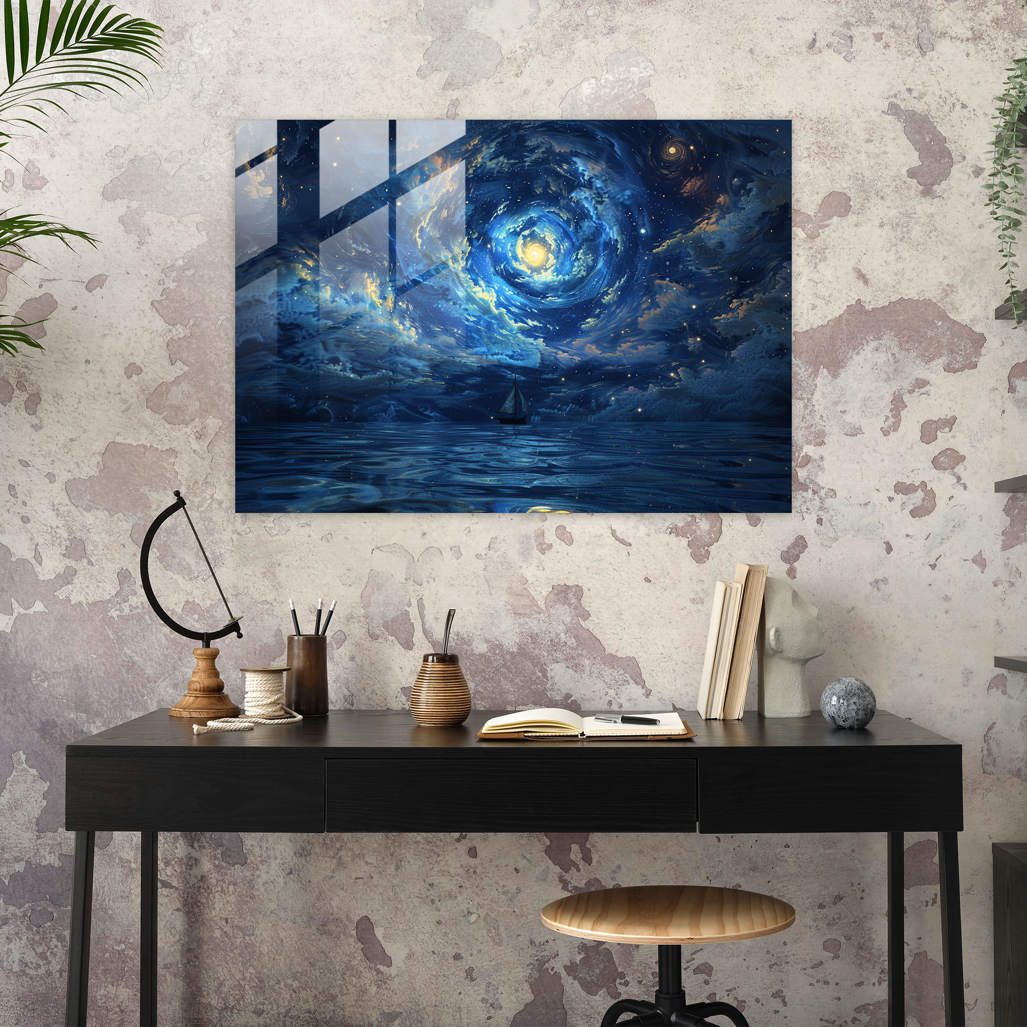 Starry Night Glass Print - Vincent Van Gogh, Glass Wall Art, Home Decoration, Vincent Van Gogh
