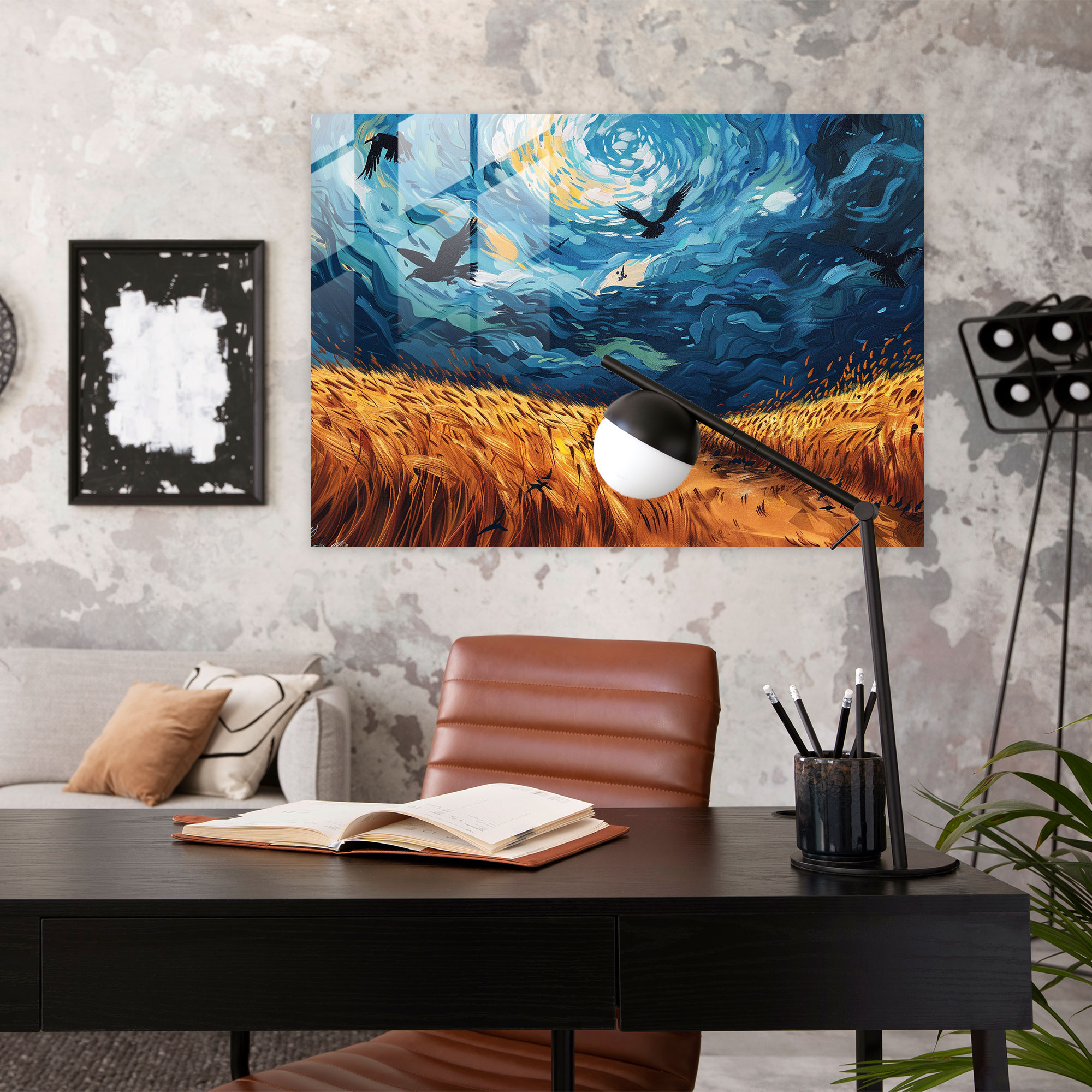 Wheat Field With Crows Glass Print - Vincent Van Gogh, Vincent Van Gogh, Glass Art, Glass Wall Art