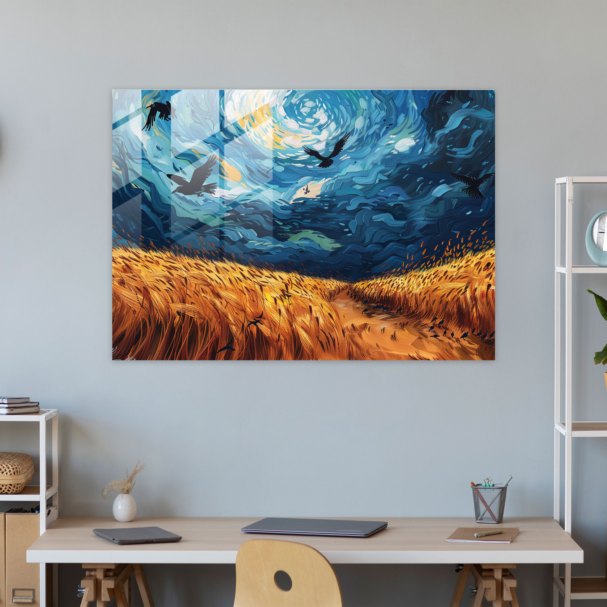 Wheat Field With Crows Glass Print - Vincent Van Gogh, Vincent Van Gogh, Glass Art, Glass Wall Art