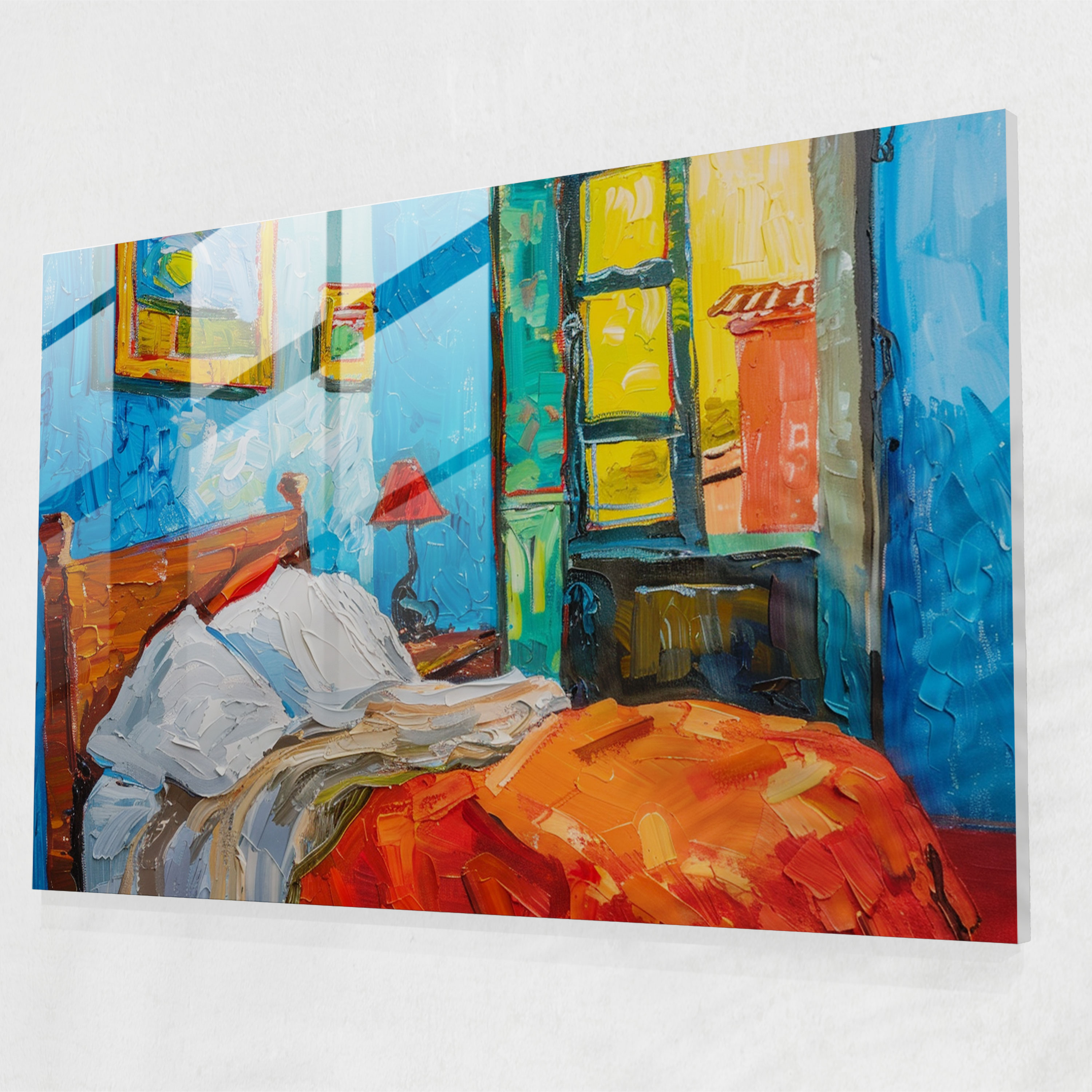 Bedroom In Arles Glass Wall Art - Vincent Van Gogh, Wall Decoration, Glass Wall Art, Vincent Van Gogh