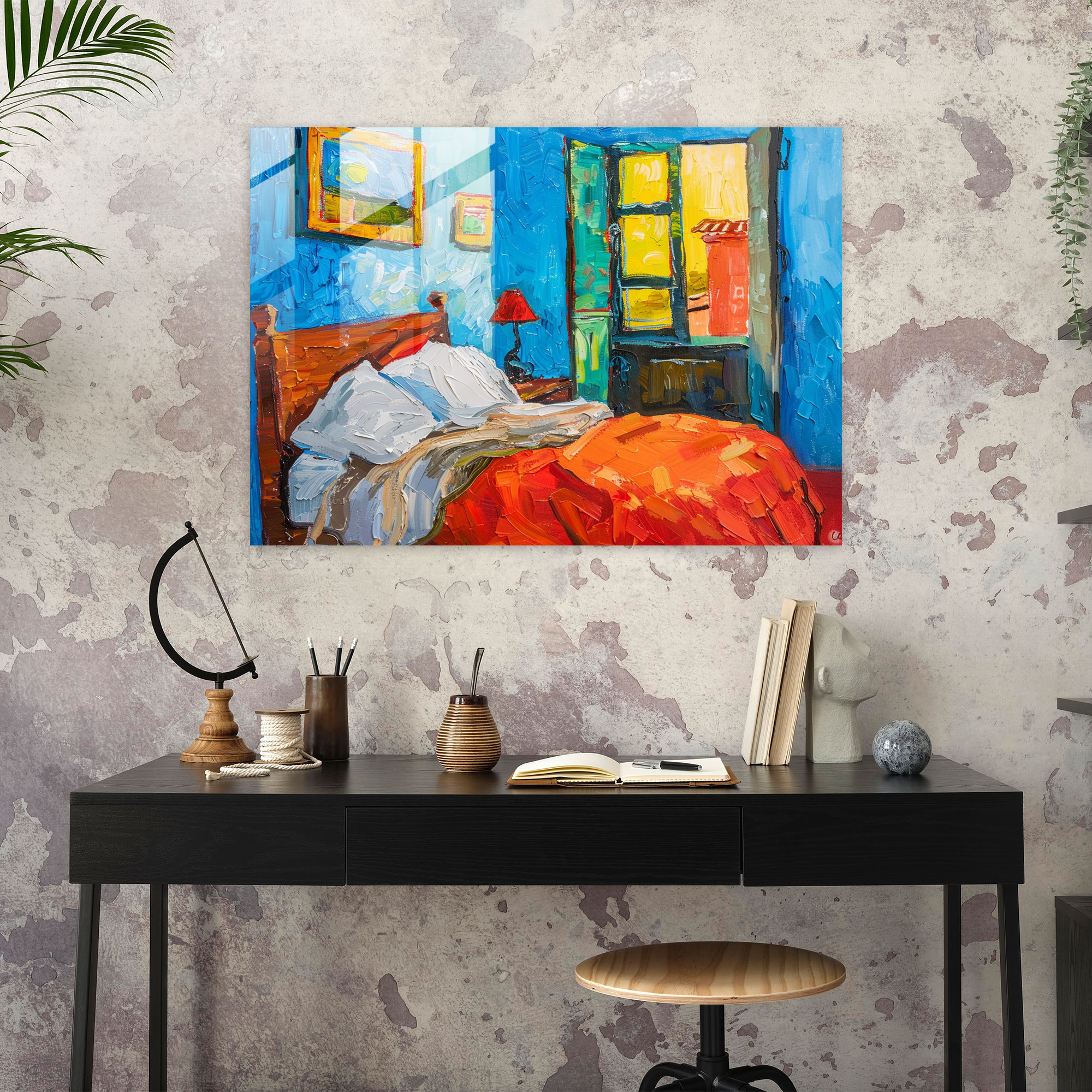 Bedroom In Arles Glass Wall Art - Vincent Van Gogh, Wall Decoration, Glass Wall Art, Vincent Van Gogh