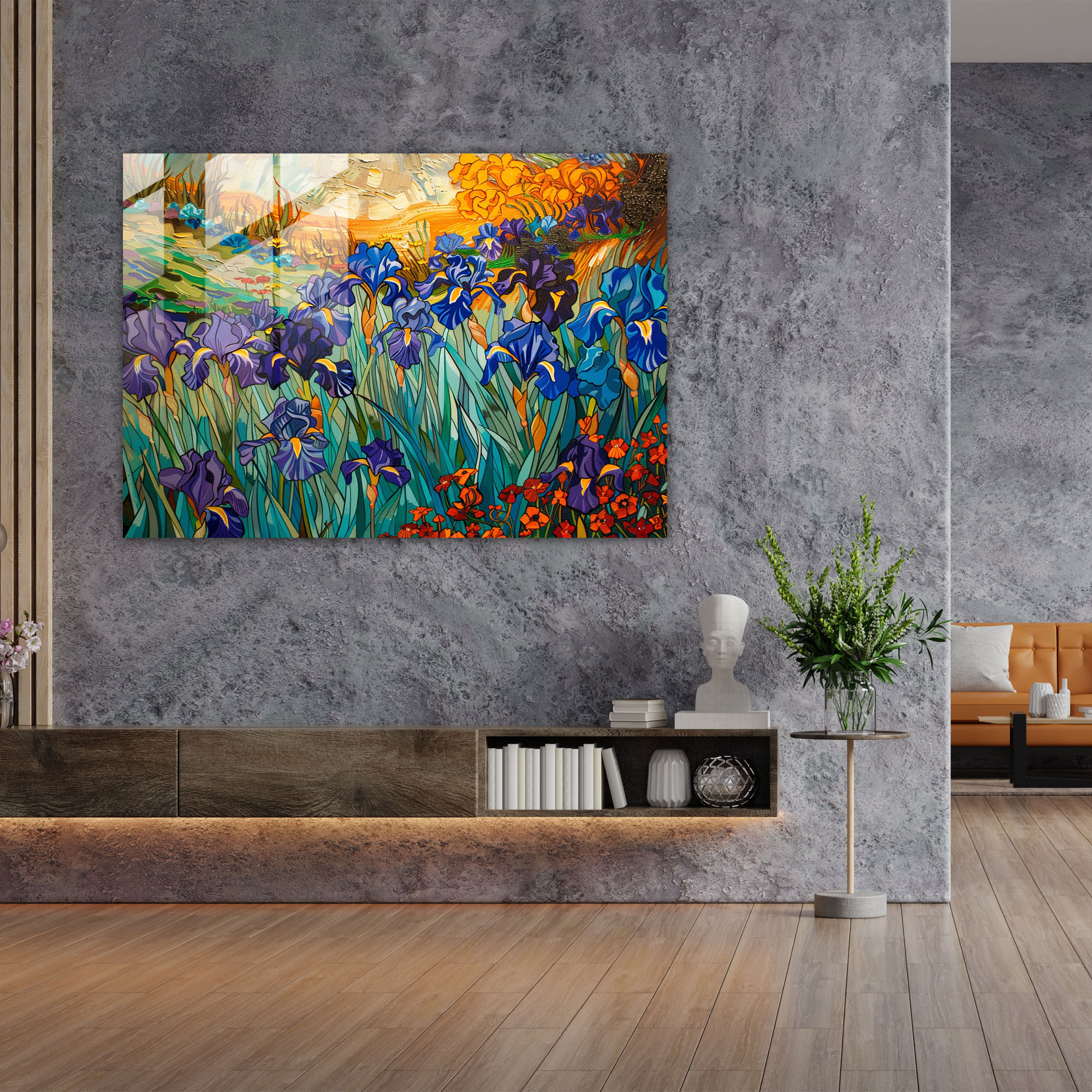 Irises Glass Print - Vincent Van Gogh, Glass Art, Glass Wall Art, Wall Decoration