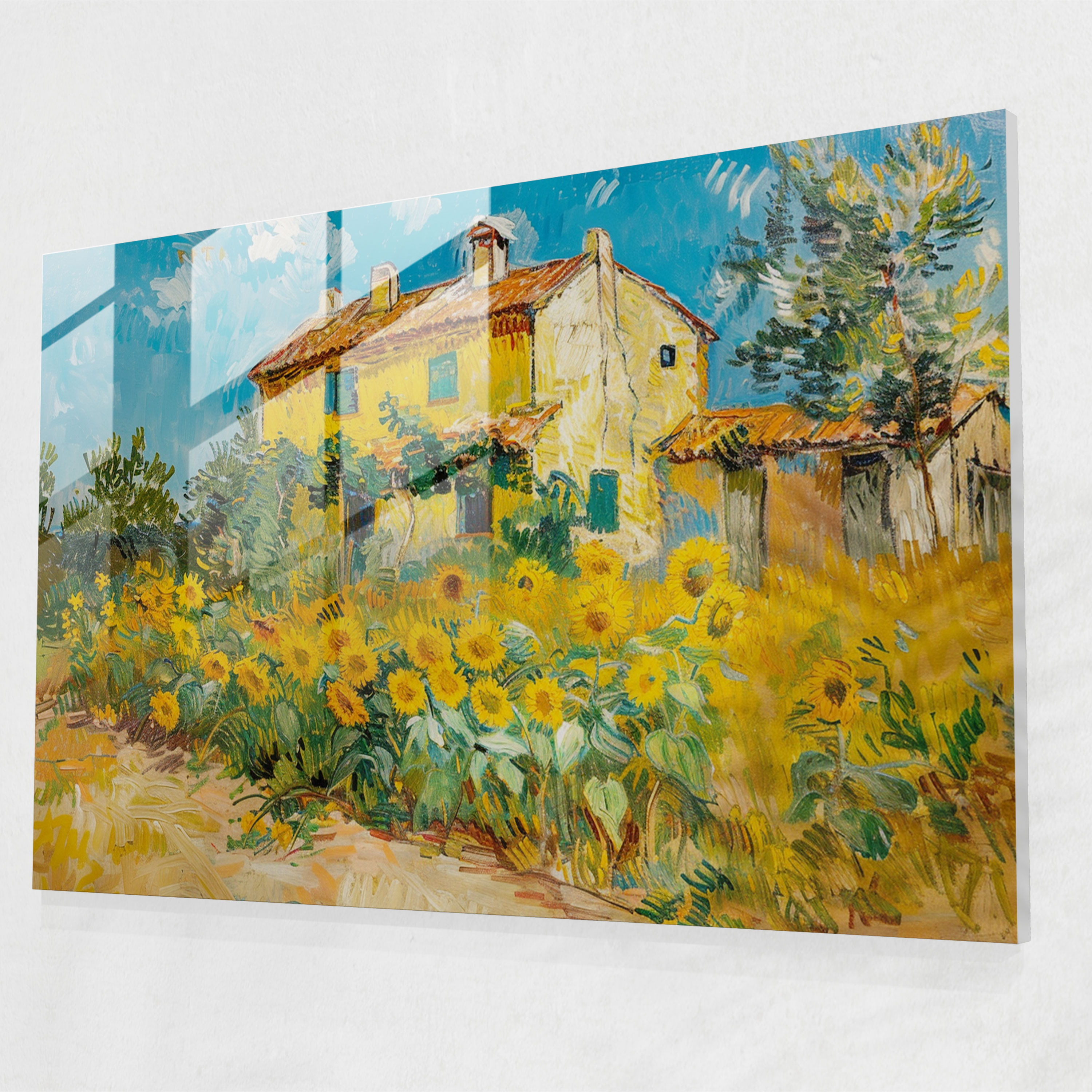 Yellow House Glass Wall Art - Vincent Van Gogh, Glass Print, Modern Art, Home Decoration