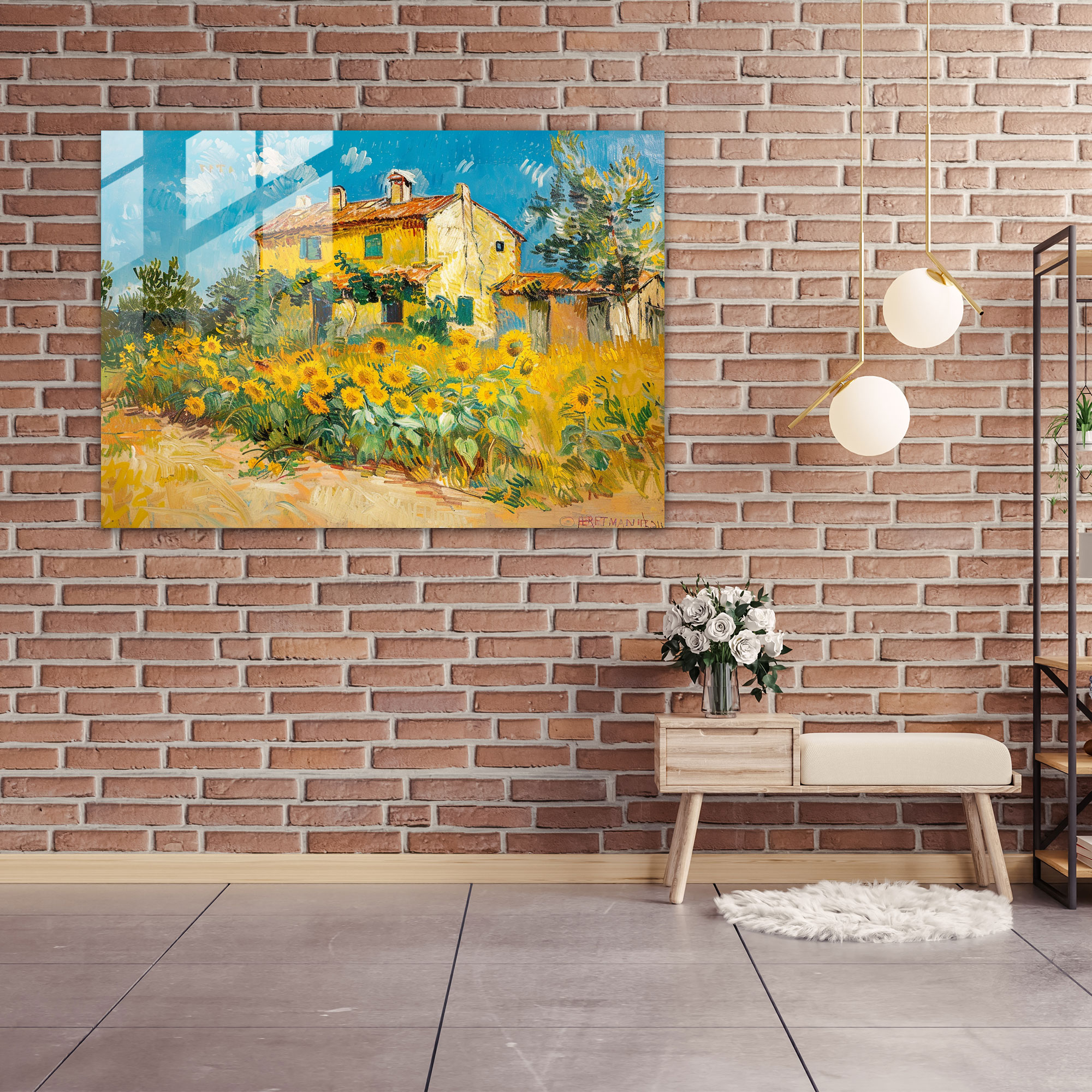 Yellow House Glass Wall Art - Vincent Van Gogh, Glass Print, Modern Art, Home Decoration
