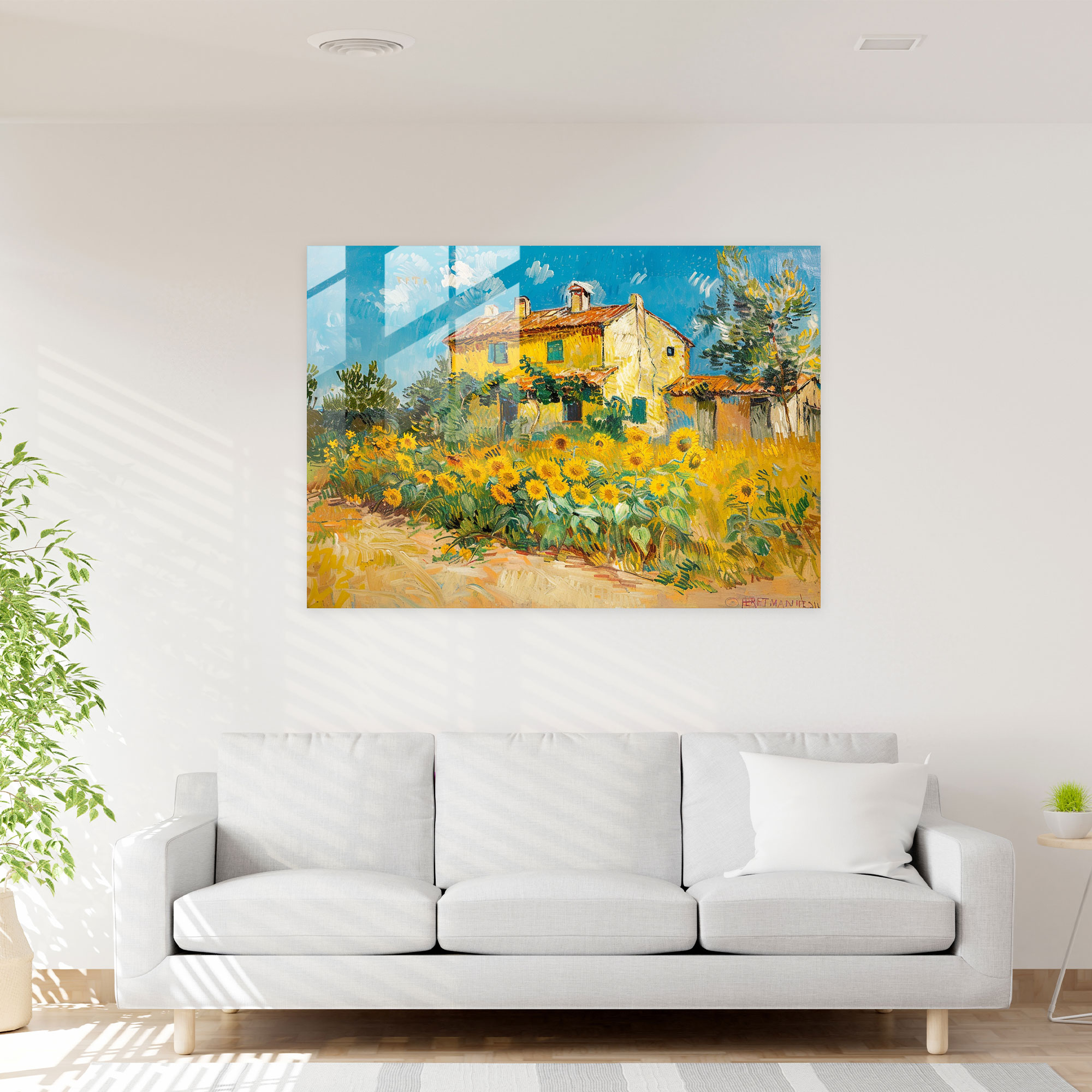 Yellow House Glass Wall Art - Vincent Van Gogh, Glass Print, Modern Art, Home Decoration
