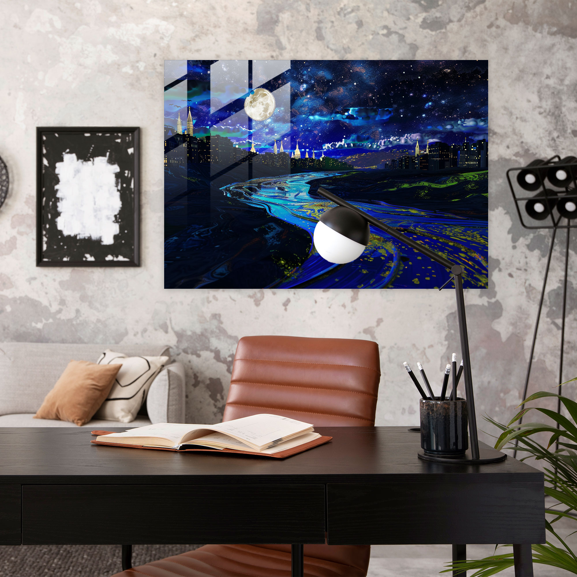 Cityscape Glass Print - Vincent Van Gogh, Glass Art, Glass Print, Home Decoration