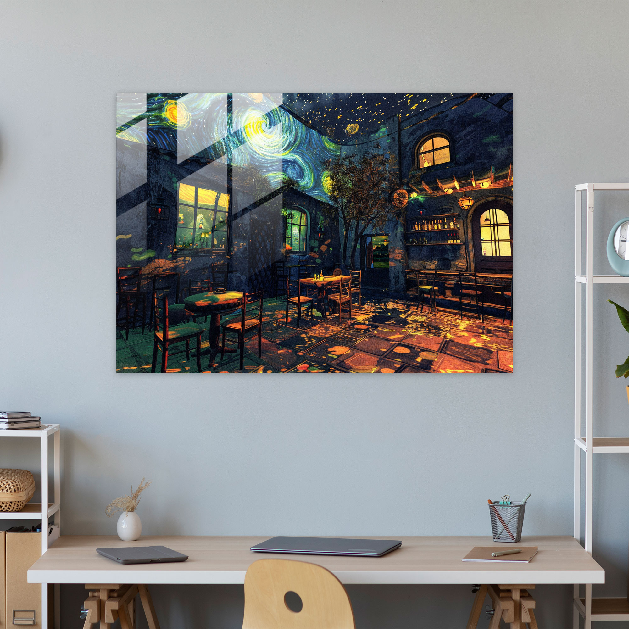 Vincent Van Gogh Glass Wall Art: Cozy Cafe Terrace - Vincent Van Gogh, Modern Art, Glass Art, Glass Wall Art