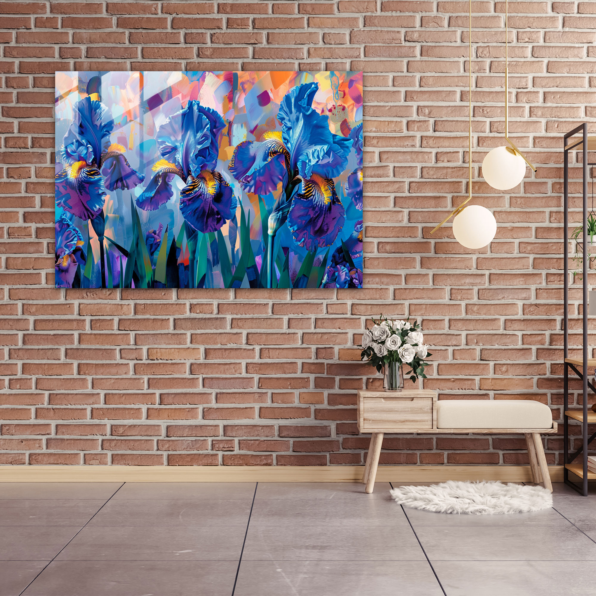 Vincent Van Gogh Glass Art: Futuristic Irises Garden - Vincent Van Gogh, Modern Art, Glass Art, Vincent Van Gogh