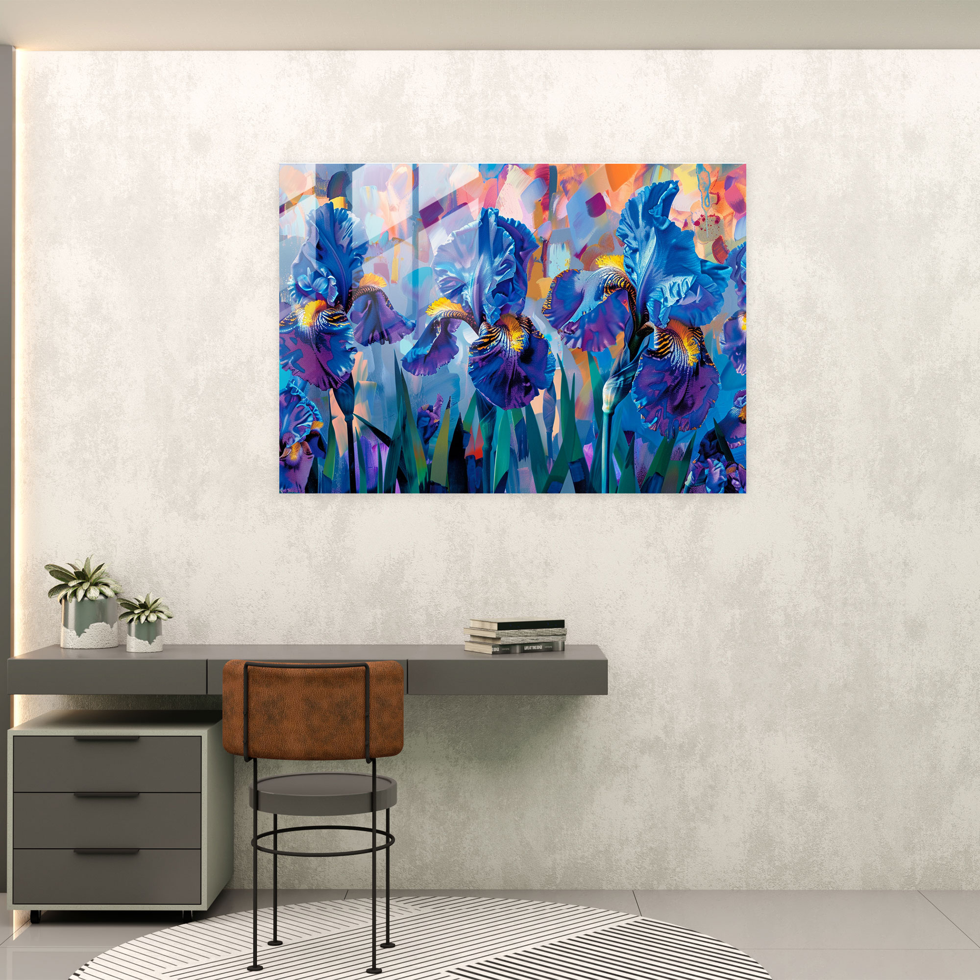 Vincent Van Gogh Glass Art: Futuristic Irises Garden - Vincent Van Gogh, Modern Art, Glass Art, Vincent Van Gogh