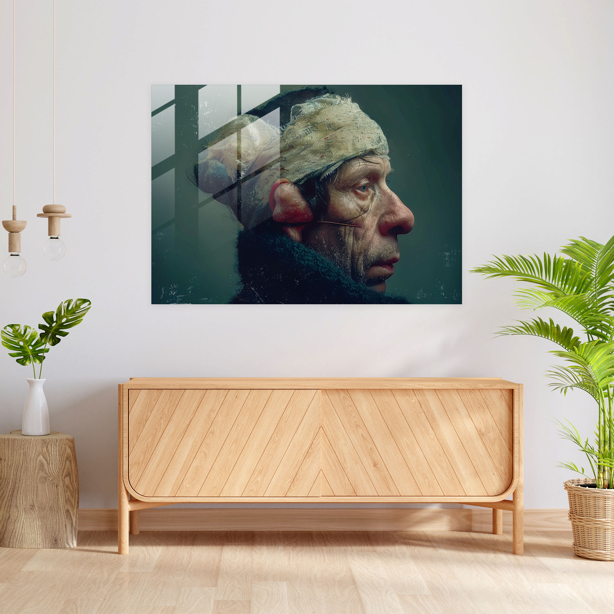 Vincent Van Gogh Glass Print: Surreal Self-Portrait - Vincent Van Gogh, Modern Art, Vincent Van Gogh, Home Decoration