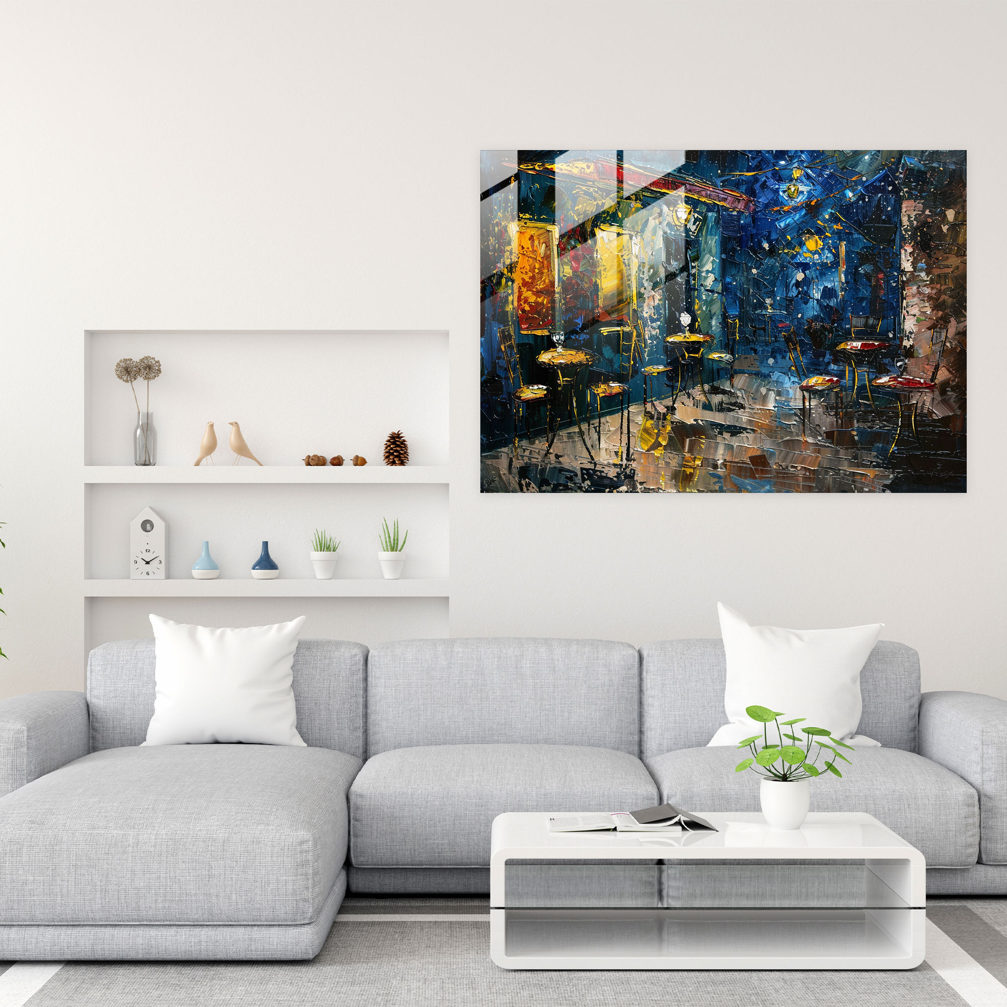 Cafe Terrace At Night Glass Print - Vincent Van Gogh, Vincent Van Gogh, Home Decoration, Wall Decoration