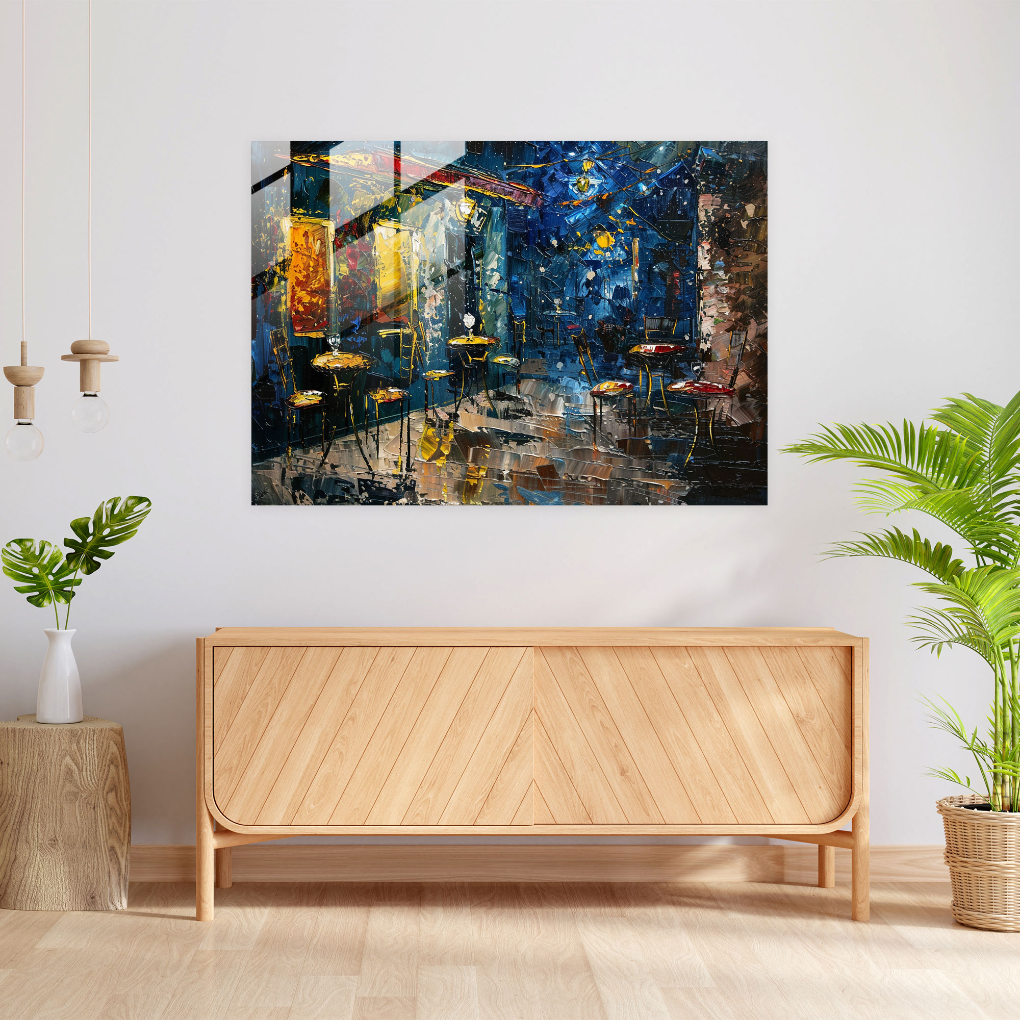 Cafe Terrace At Night Glass Print - Vincent Van Gogh, Vincent Van Gogh, Home Decoration, Wall Decoration