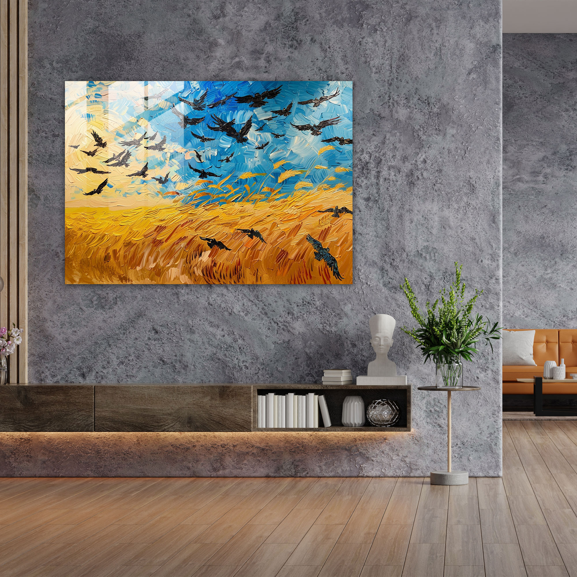Wheatfield With Crows Glass Print - Vincent Van Gogh, Glass Print, Glass Wall Art, Home Decoration