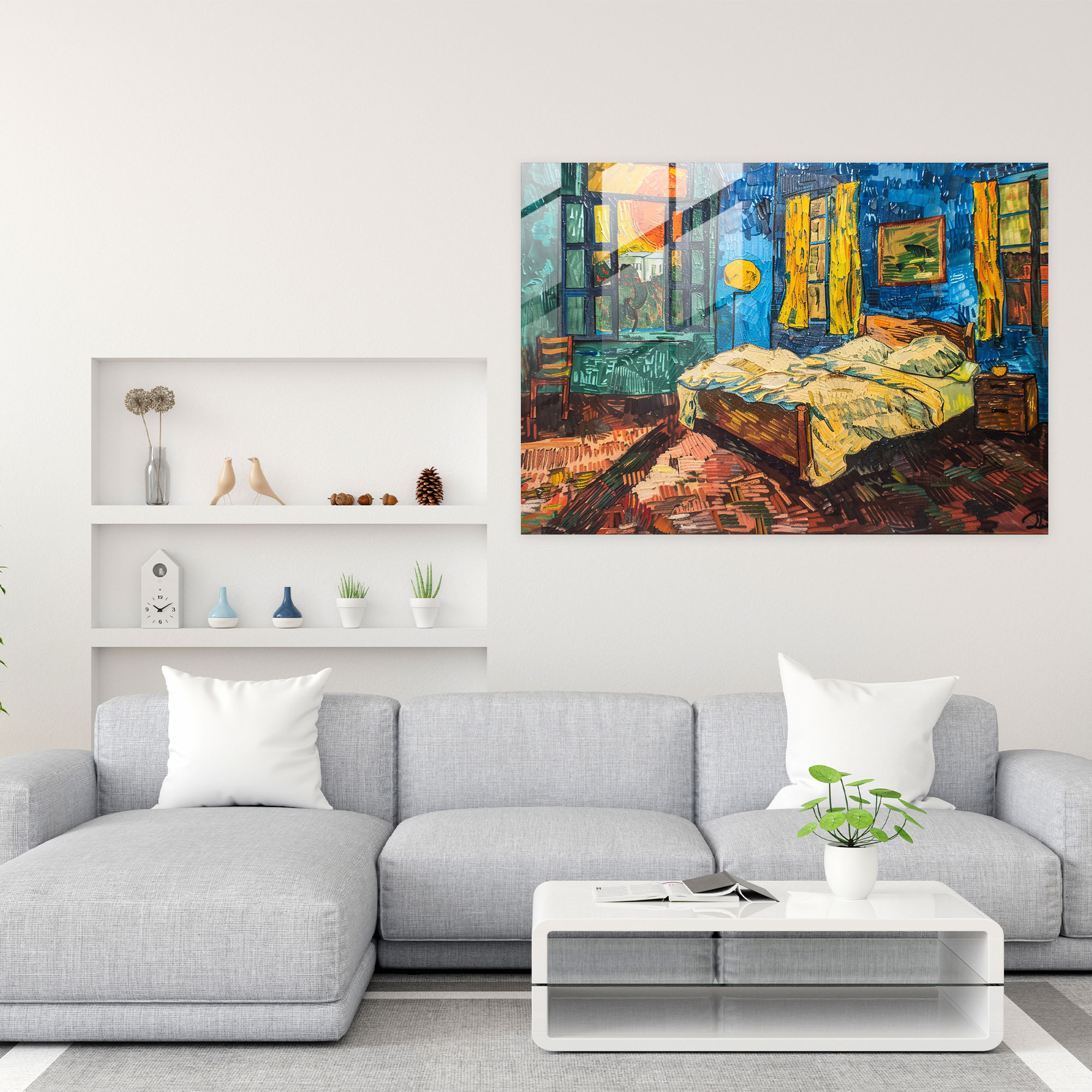 The Bedroom Glass Print - Vincent Van Gogh, Glass Print, Glass Wall Art, Home Decoration