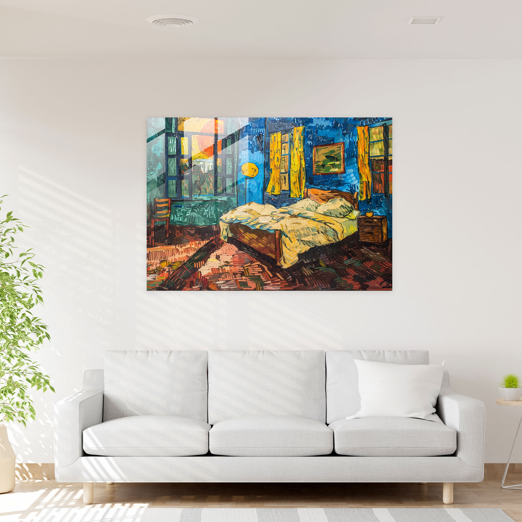 The Bedroom Glass Print - Vincent Van Gogh, Glass Print, Glass Wall Art, Home Decoration