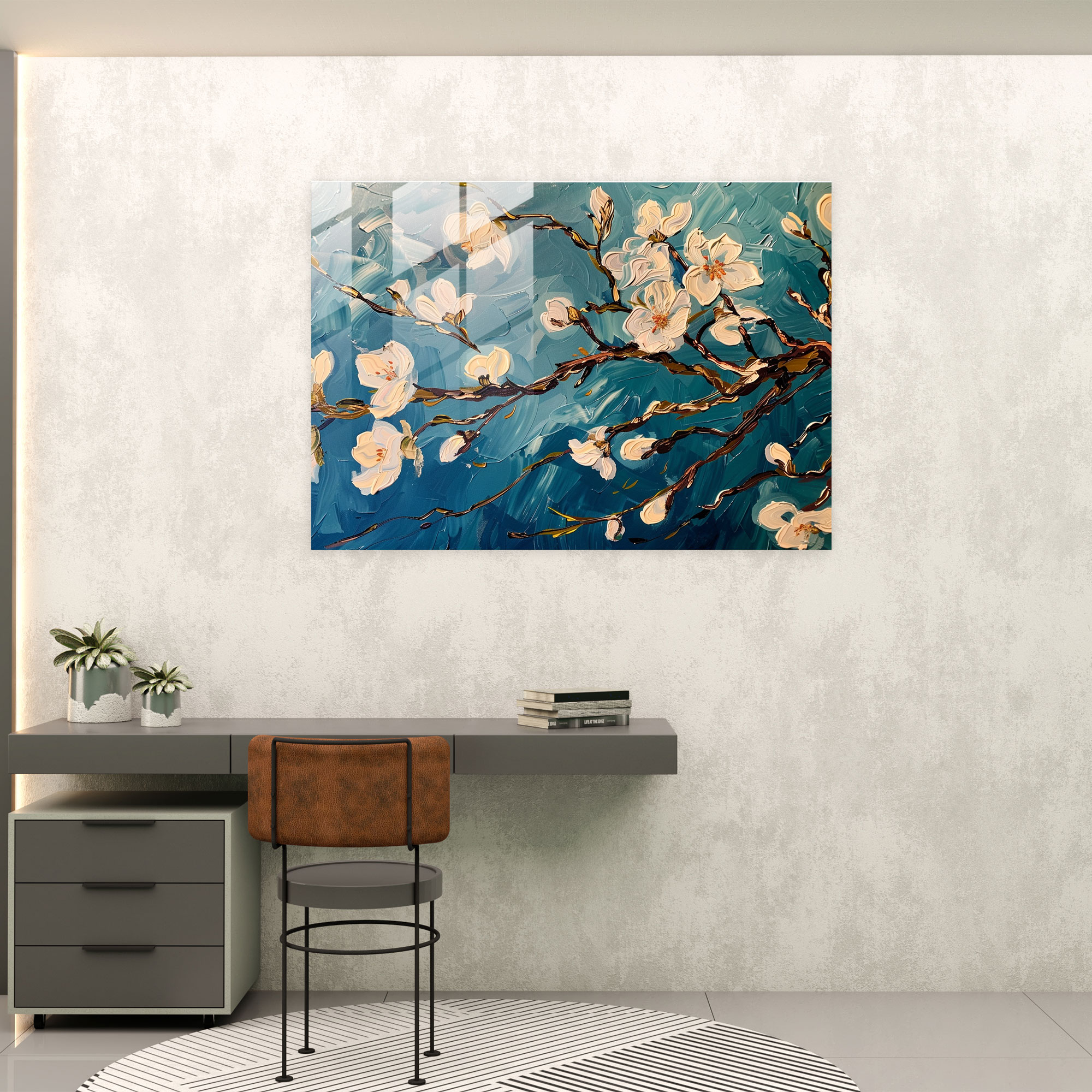 Almond Blossom Glass Wall Art - Vincent Van Gogh, Home Decoration, Glass Print, Modern Art