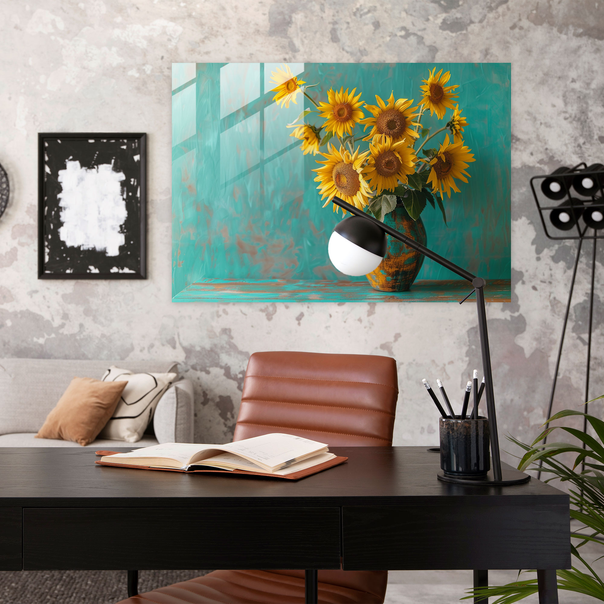 Vase With Twelve Sunflowers Glass Wall Art - Vincent Van Gogh, Glass Wall Art, Vincent Van Gogh, Home Decoration