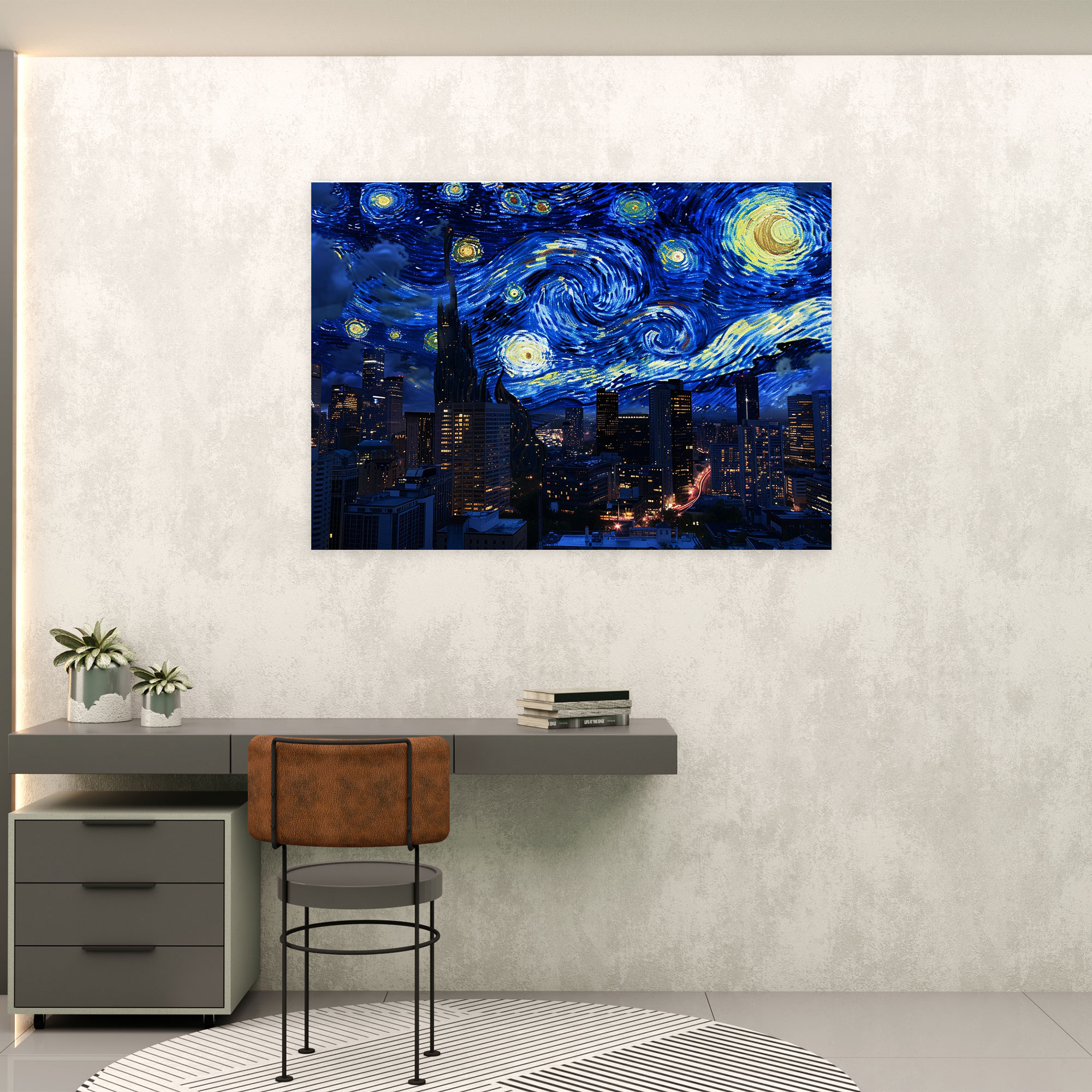 Starry Night Over The City Canvas Print - Vincent Van Gogh, Canvas Print, Vincent Van Gogh, Canvas Wall Art