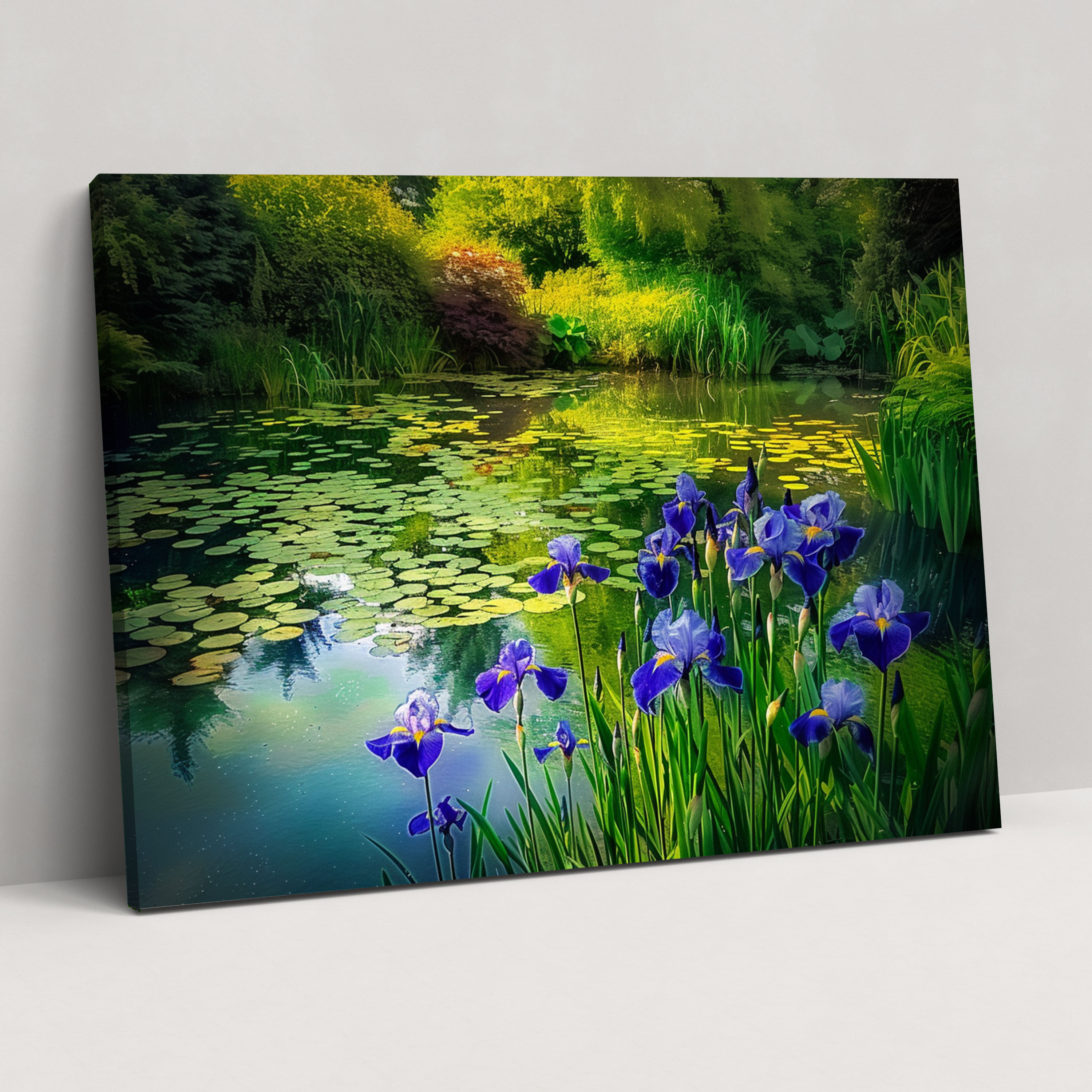 Irises In Serene Garden Canvas Print - Vincent Van Gogh, Home Decoration, Wall Decoration, Canvas