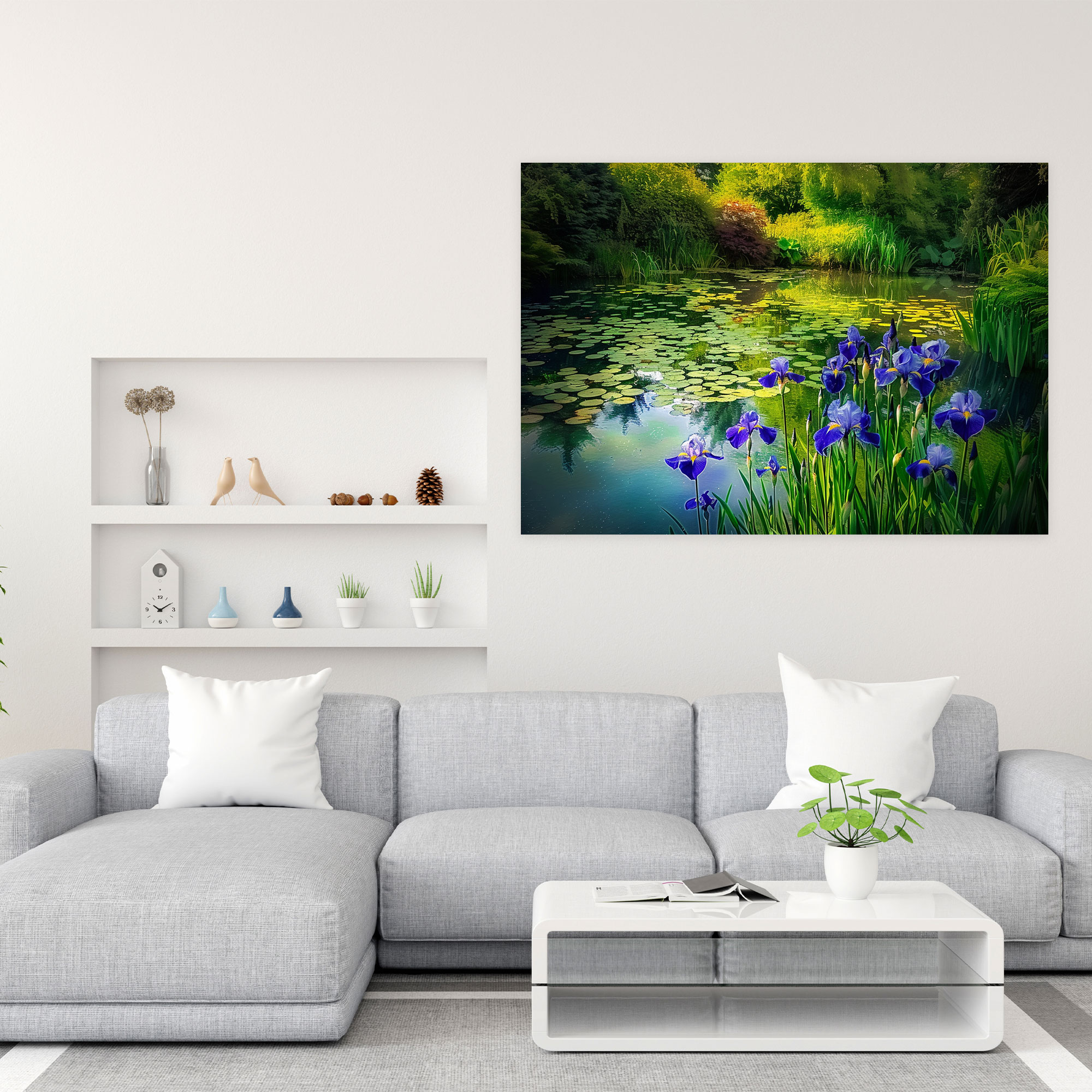 Irises In Serene Garden Canvas Print - Vincent Van Gogh, Home Decoration, Wall Decoration, Canvas