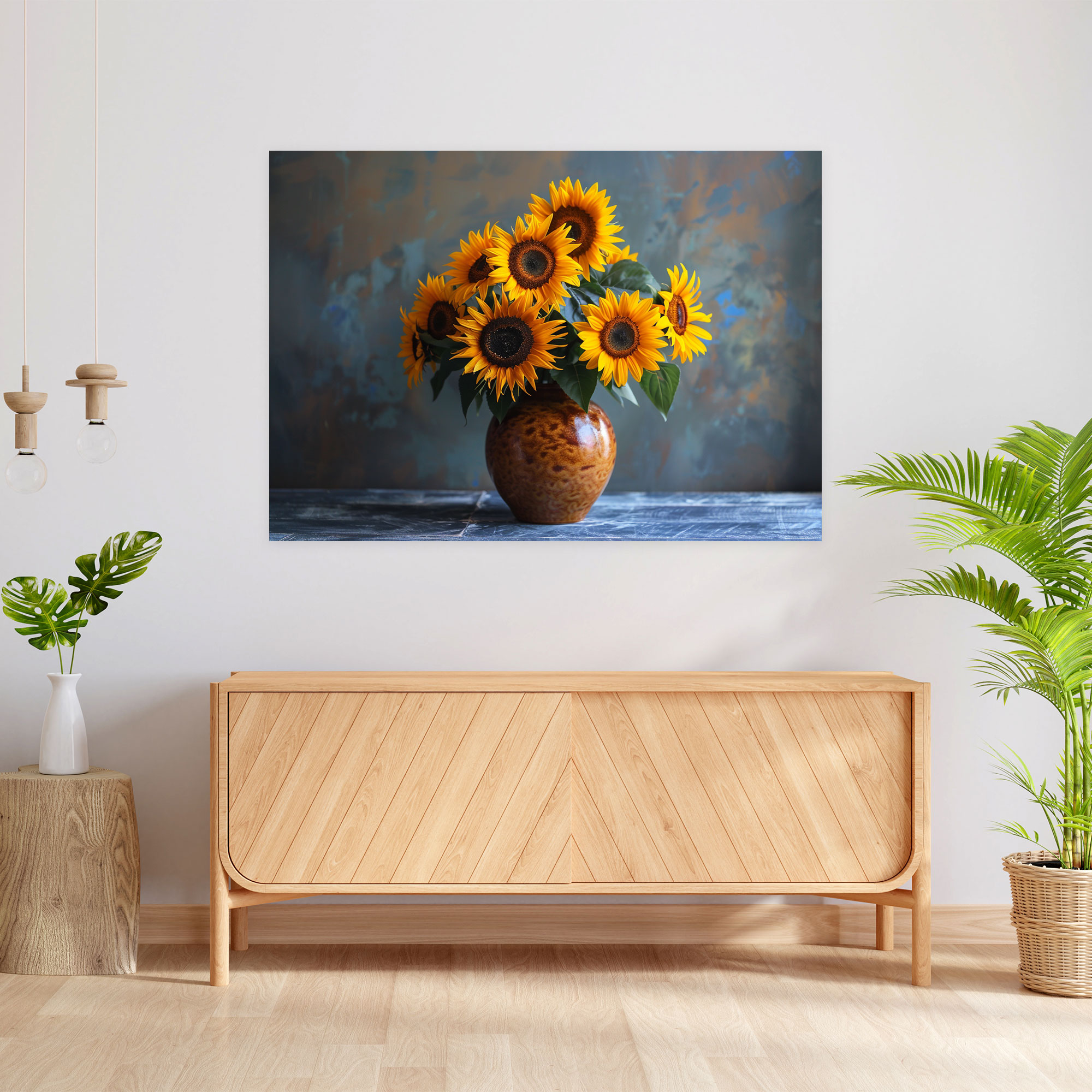 Vase With 12 Sunflowers Canvas Print - Vincent Van Gogh, Canvas Wall Art, Canvas, Wall Decoration