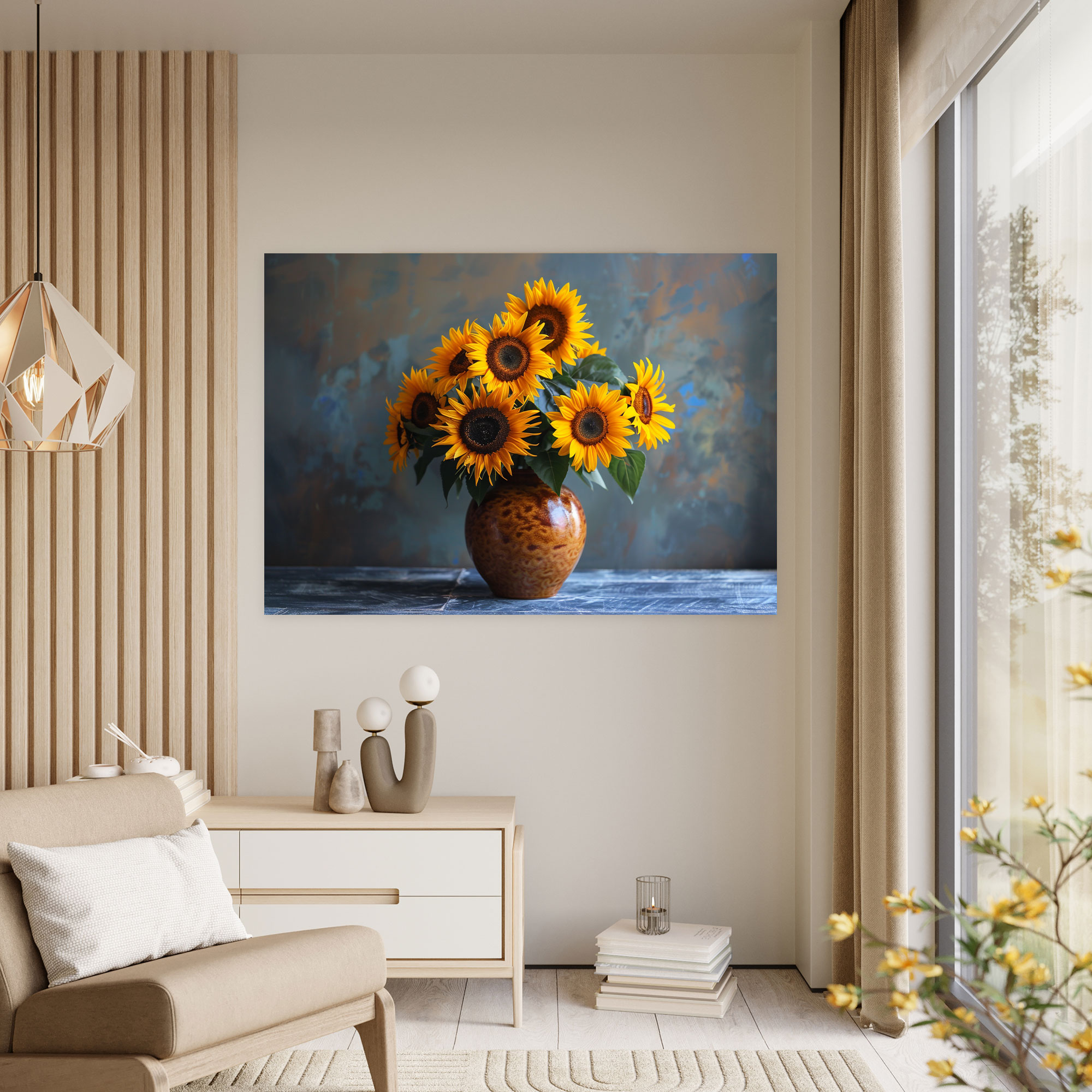 Vase With 12 Sunflowers Canvas Print - Vincent Van Gogh, Canvas Wall Art, Canvas, Wall Decoration