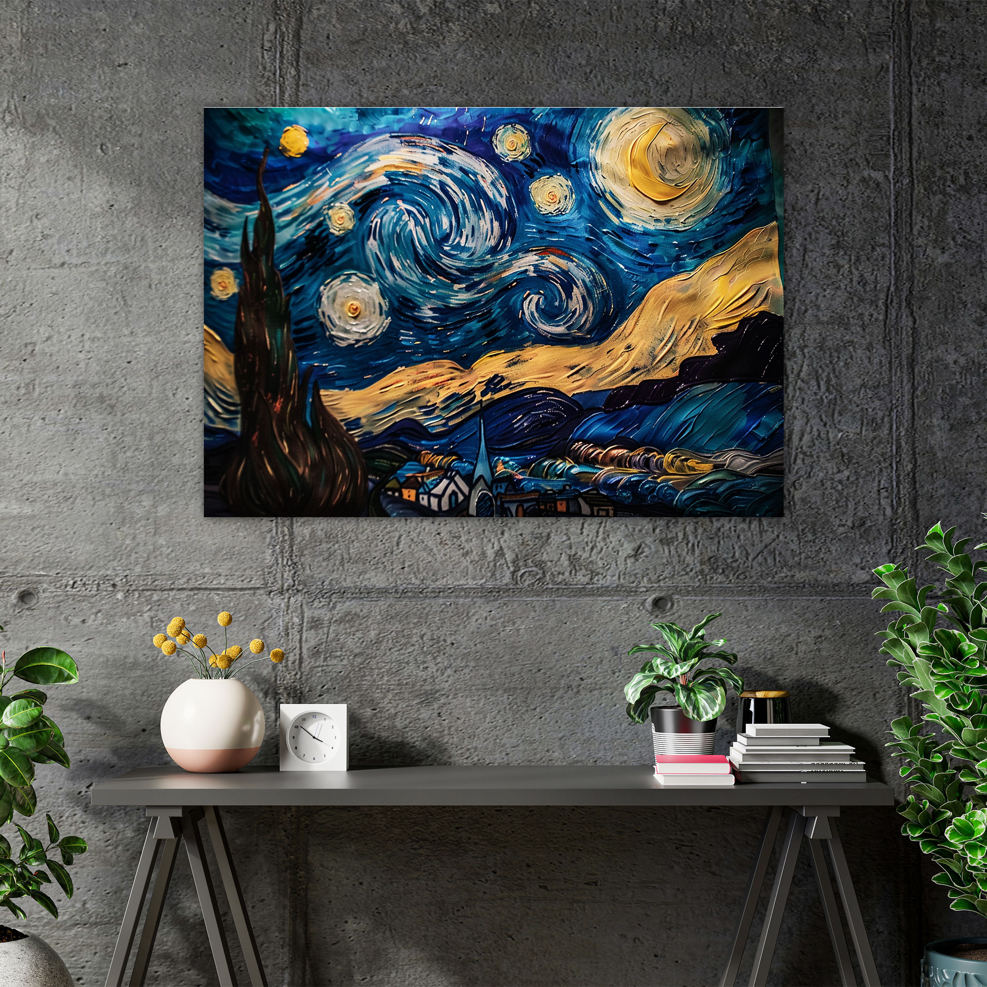 Starry Night Canvas Print - Vincent Van Gogh, Wall Decoration, Canvas, Canvas Wall Art