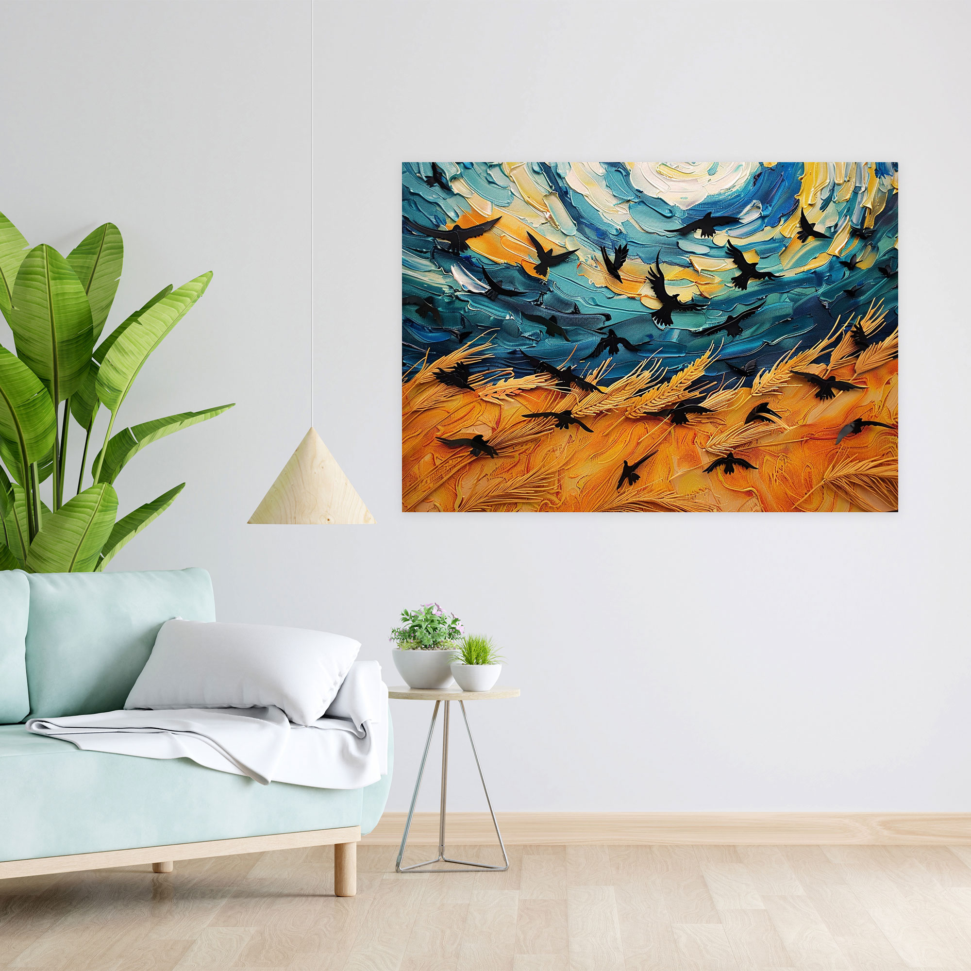 Wheatfield With Crows Duvar Sanatı - Vincent Van Gogh Ev Dekorasyonu Kanvas