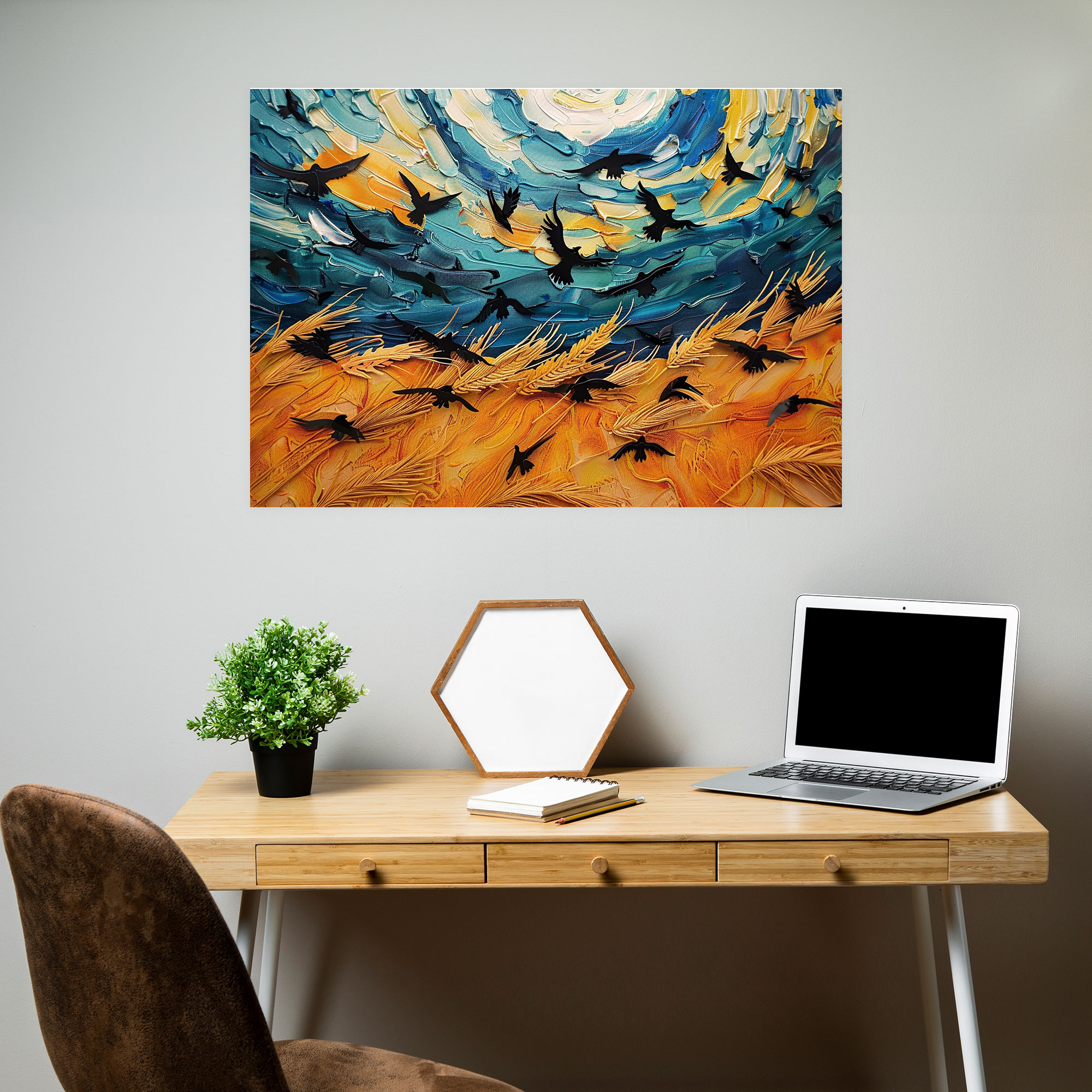 Wheatfield With Crows Duvar Sanatı - Vincent Van Gogh Ev Dekorasyonu Kanvas