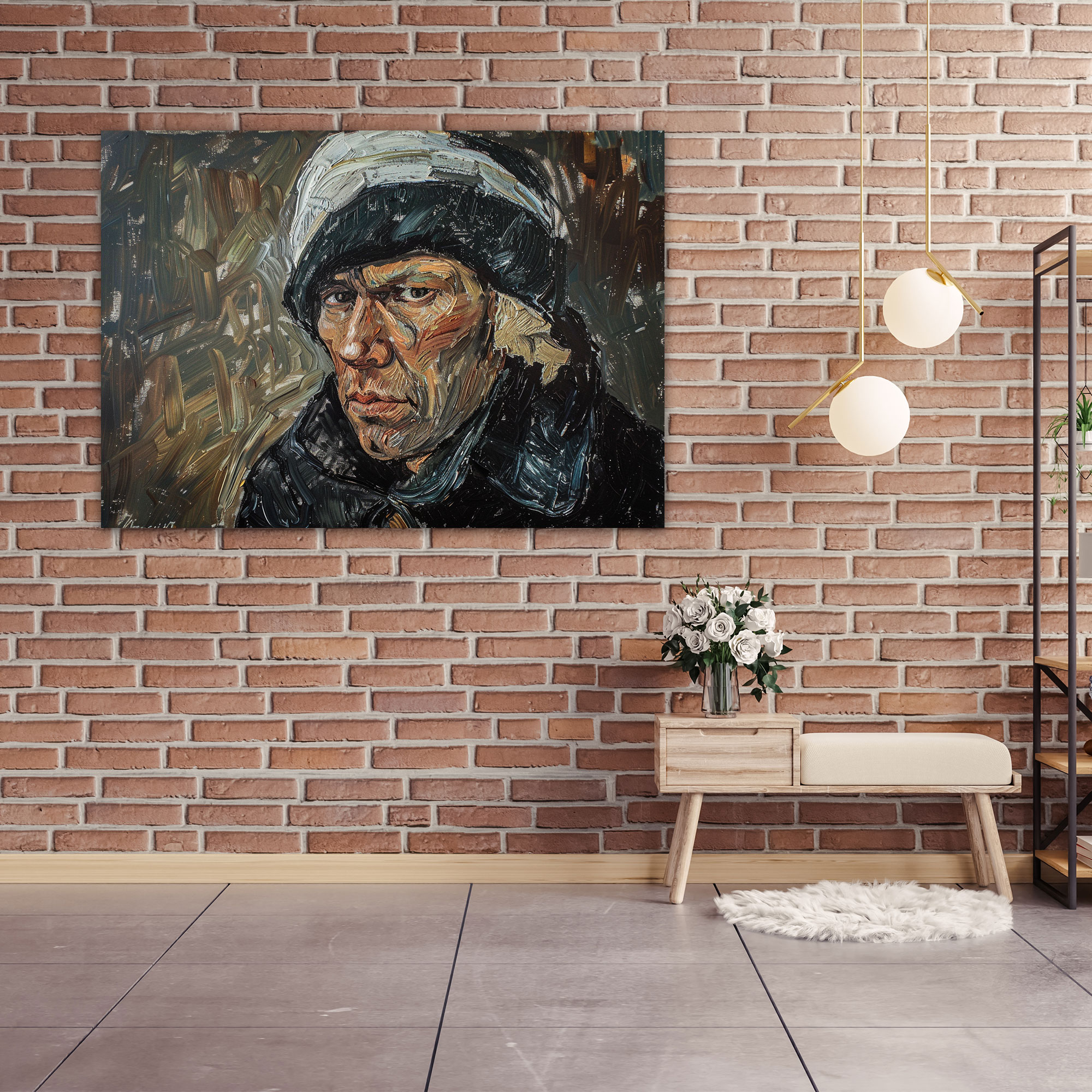 Self-Portrait With Bandaged Ear Wall Art - Vincent Van Gogh, Canvas Wall Art, Canvas Print, Vincent Van Gogh