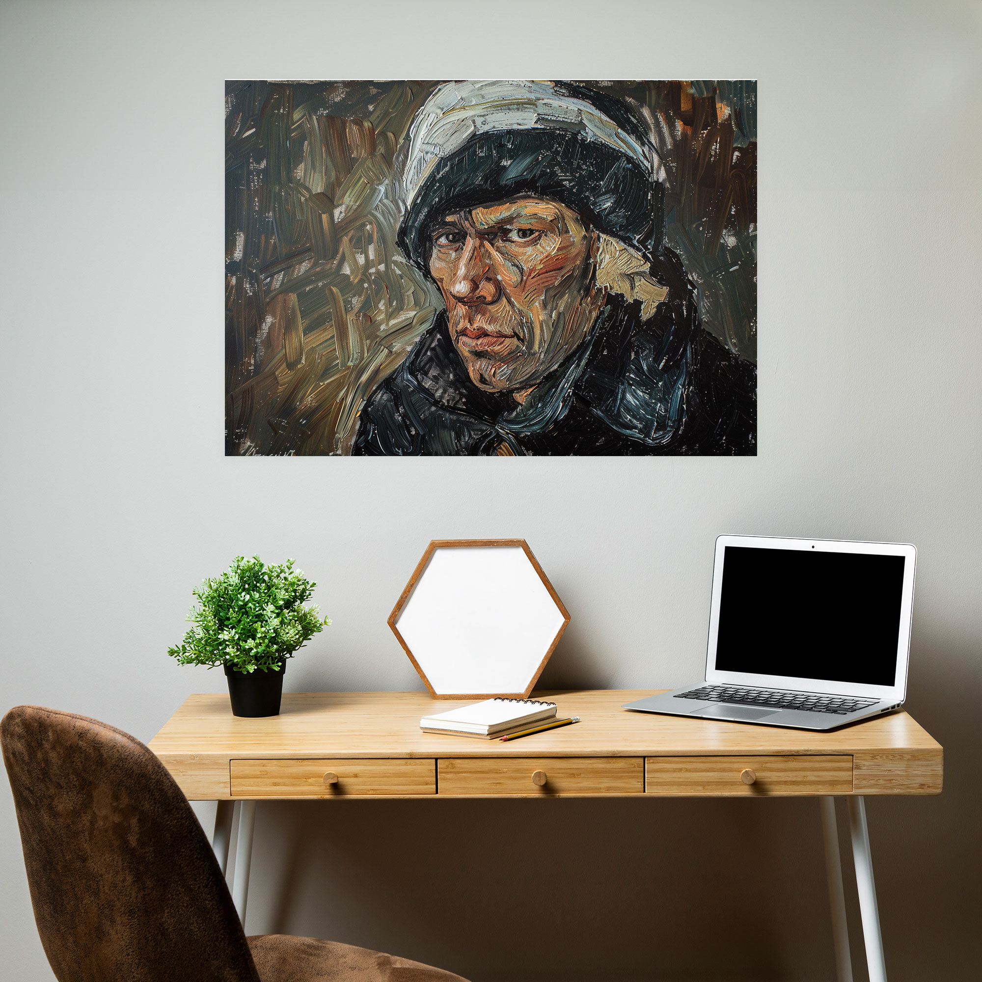 Self-Portrait With Bandaged Ear Wall Art - Vincent Van Gogh, Canvas Wall Art, Canvas Print, Vincent Van Gogh