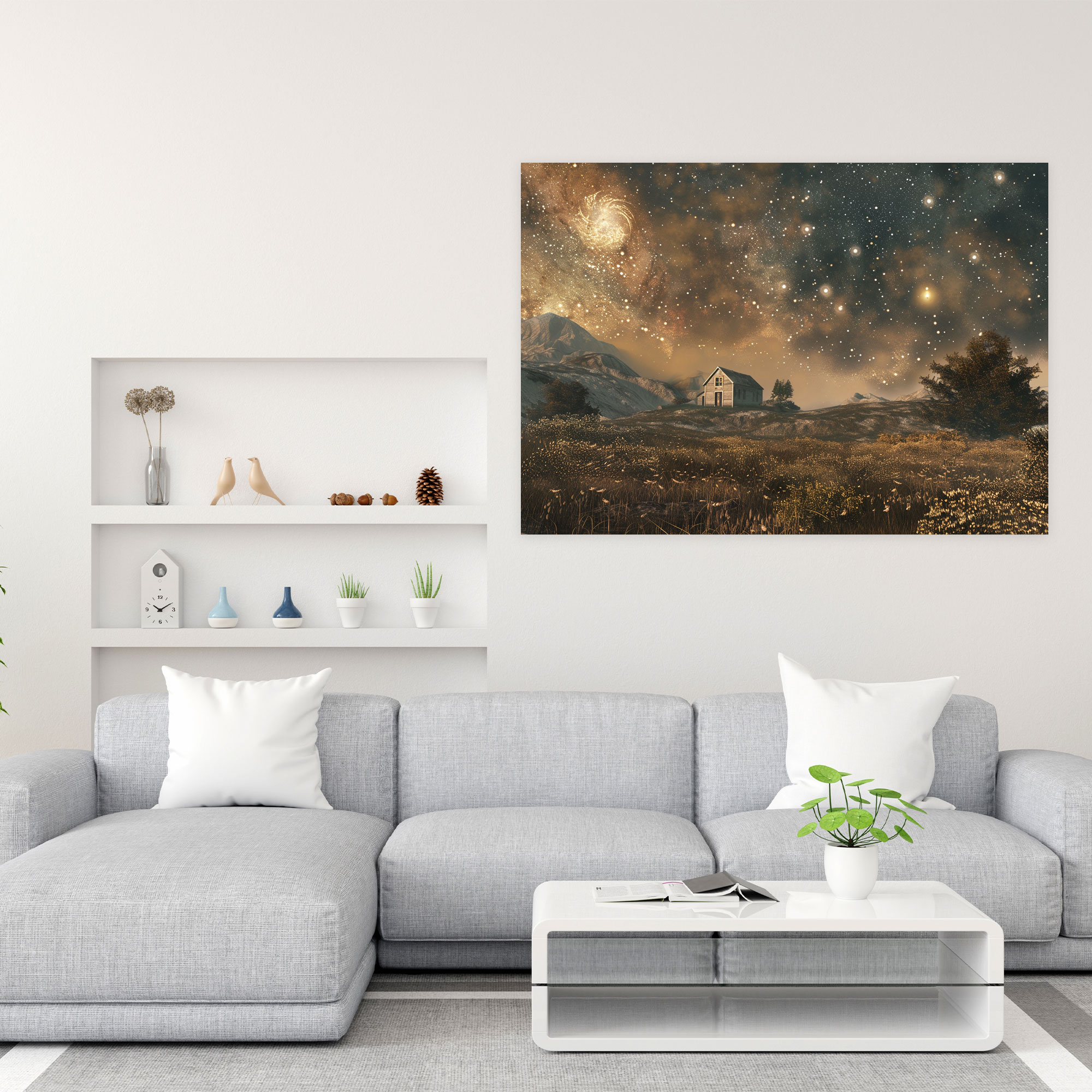 Vincent Van Gogh Starry Sky Countryside Canvas Print - Vincent Van Gogh, Canvas Wall Art, Wall Decoration, Vincent Van Gogh