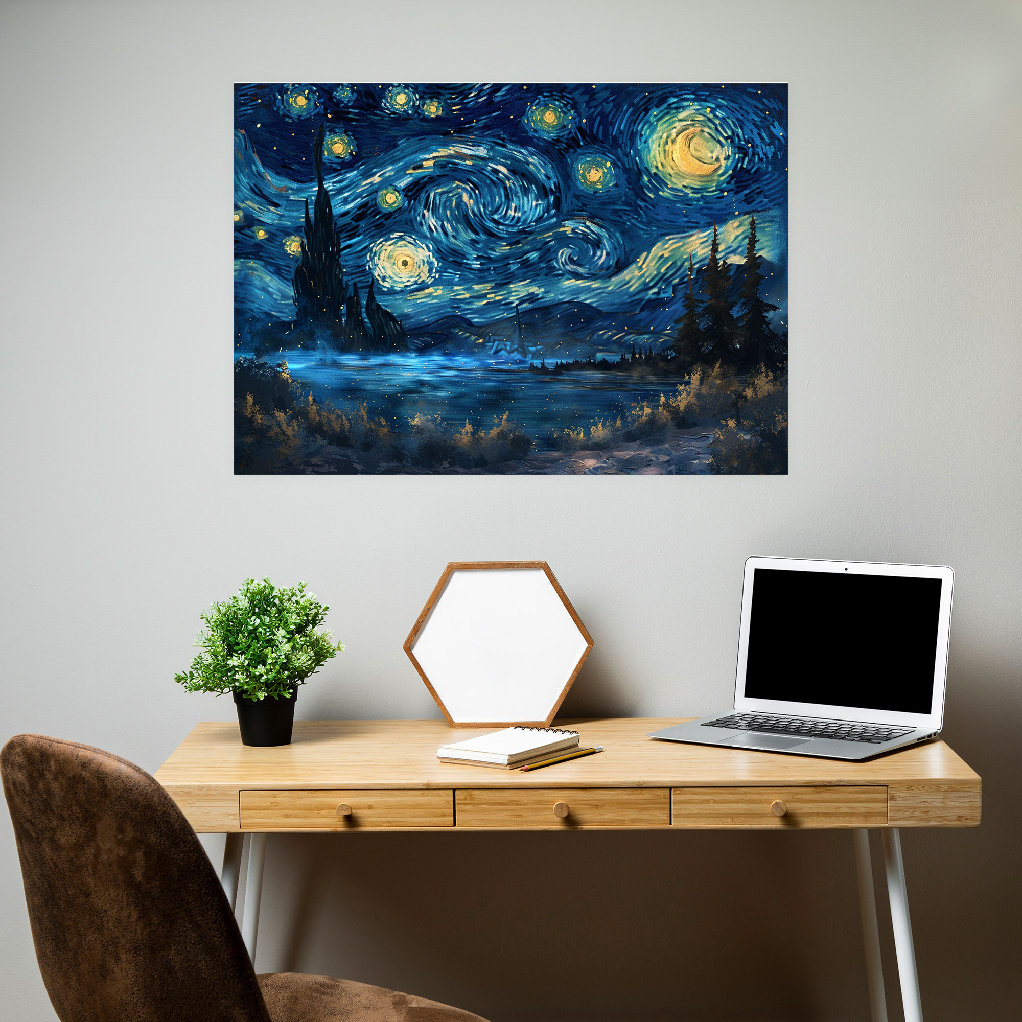 Vincent Van Gogh Starry Night Sky Wall Art - Vincent Van Gogh, Home Decoration, Wall Decoration, Wall Art