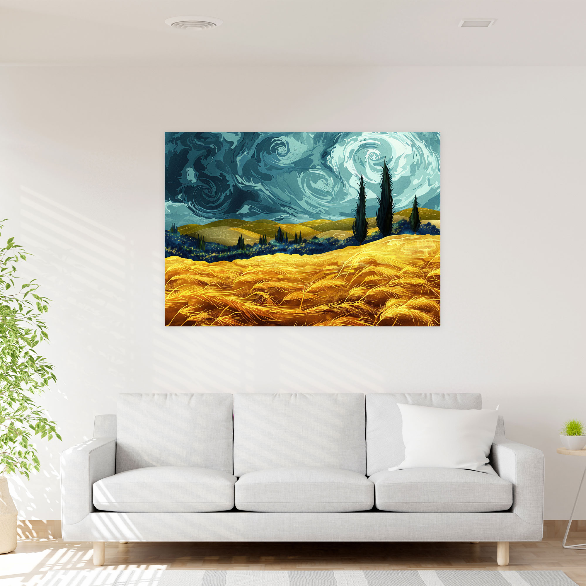 Wheatfield With Cypresses Canvas Print - Vincent Van Gogh, Vincent Van Gogh, Home Decoration, Canvas Wall Art