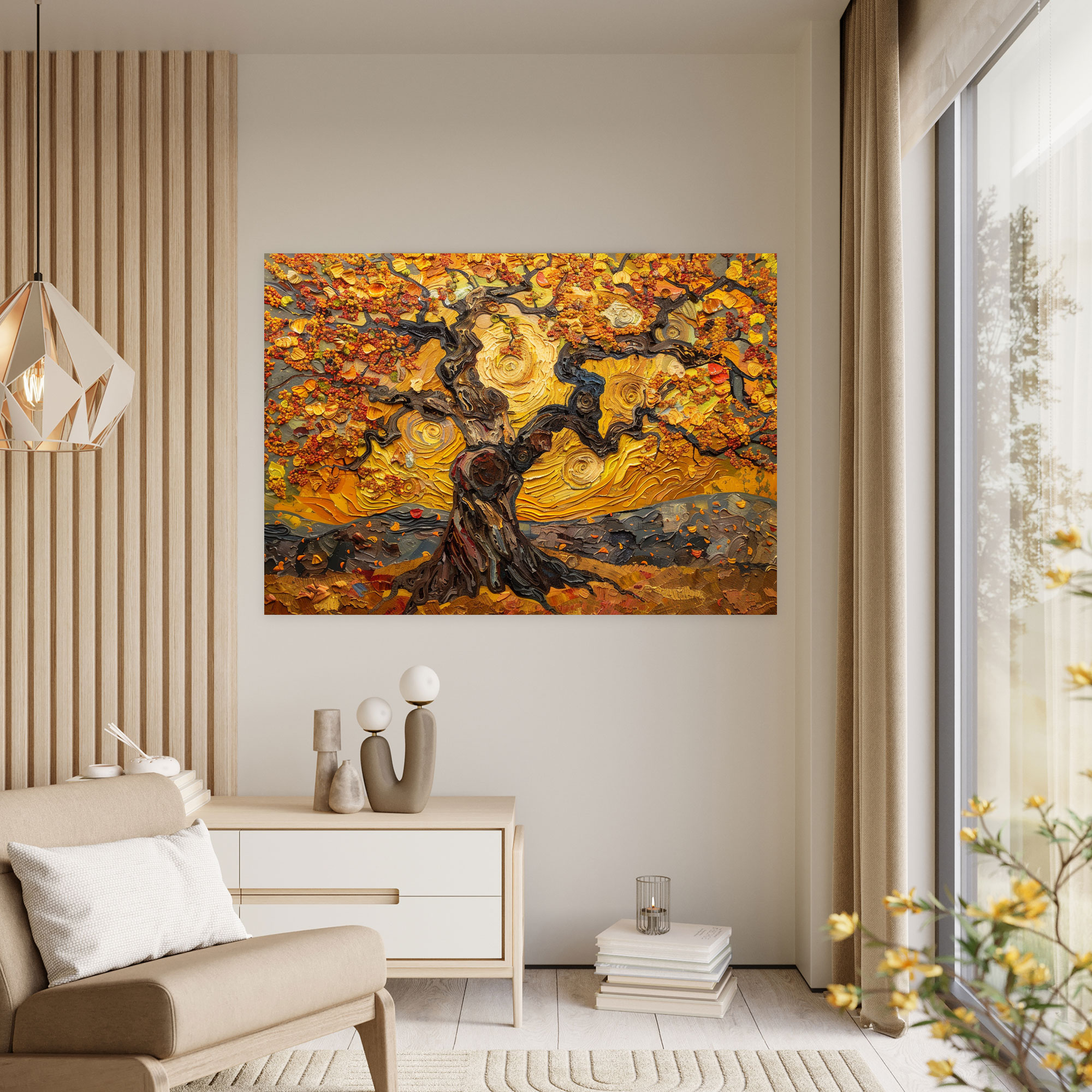 Ihlamur Ağacı Duvar Dekorasyonu - Vincent Van Gogh Ev Dekorasyonu Kanvas Vincent Van Gogh